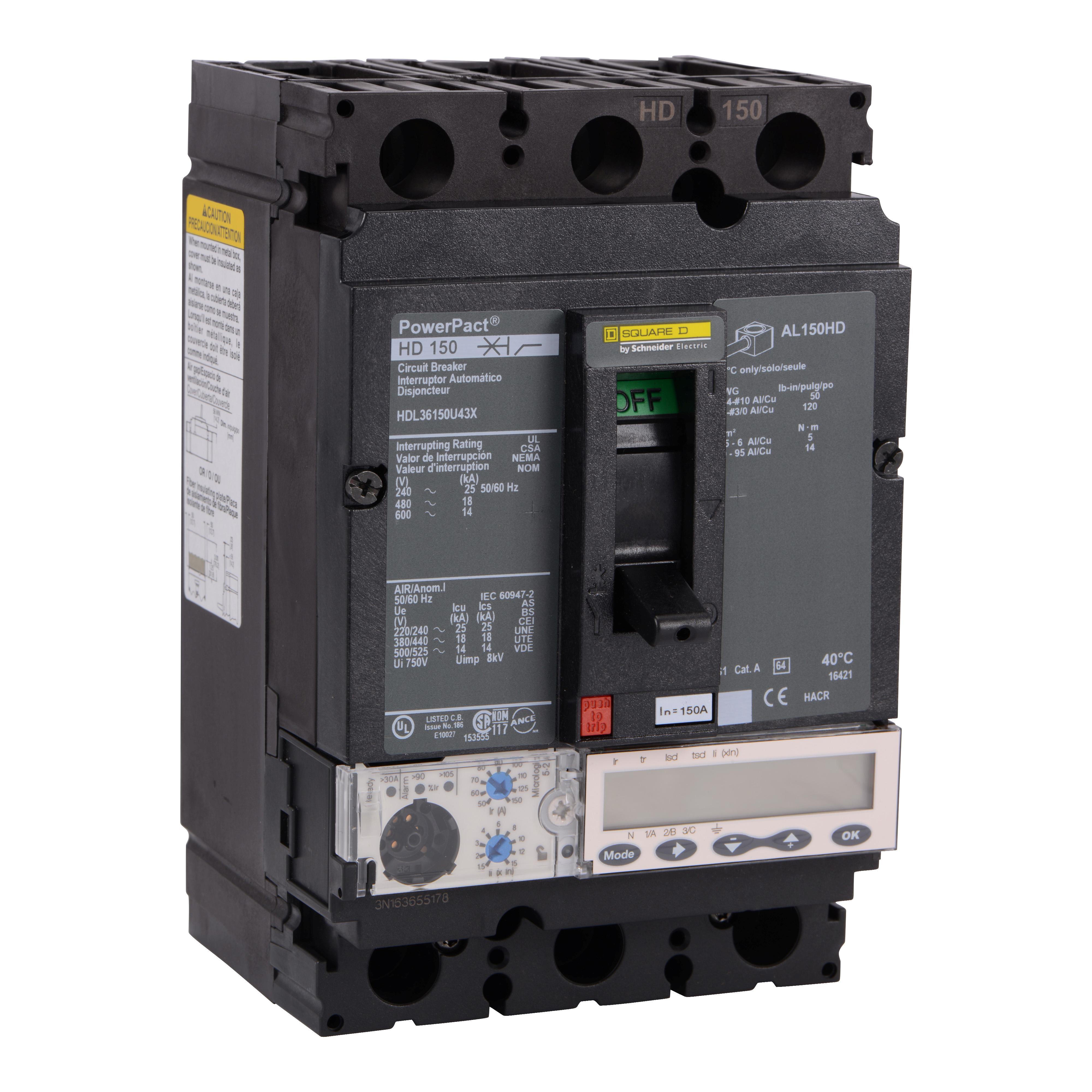Square D™ HDL36150U43X Molded Case Circuit Breakers