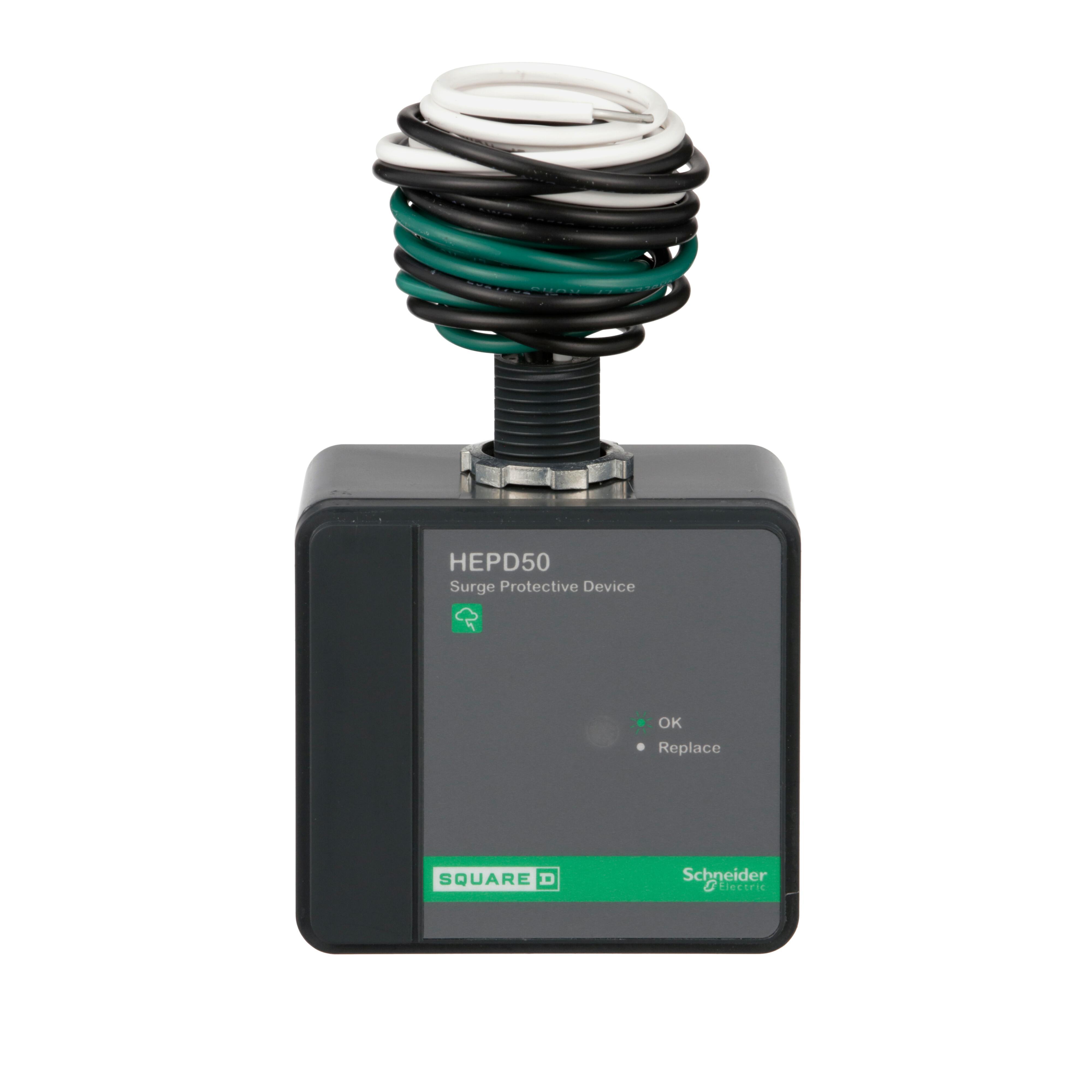 Square D™ HEPD50 Isolated Ground Surge Protective Device, 120/240 V AC, 25 kA SCCR, 1 Phase