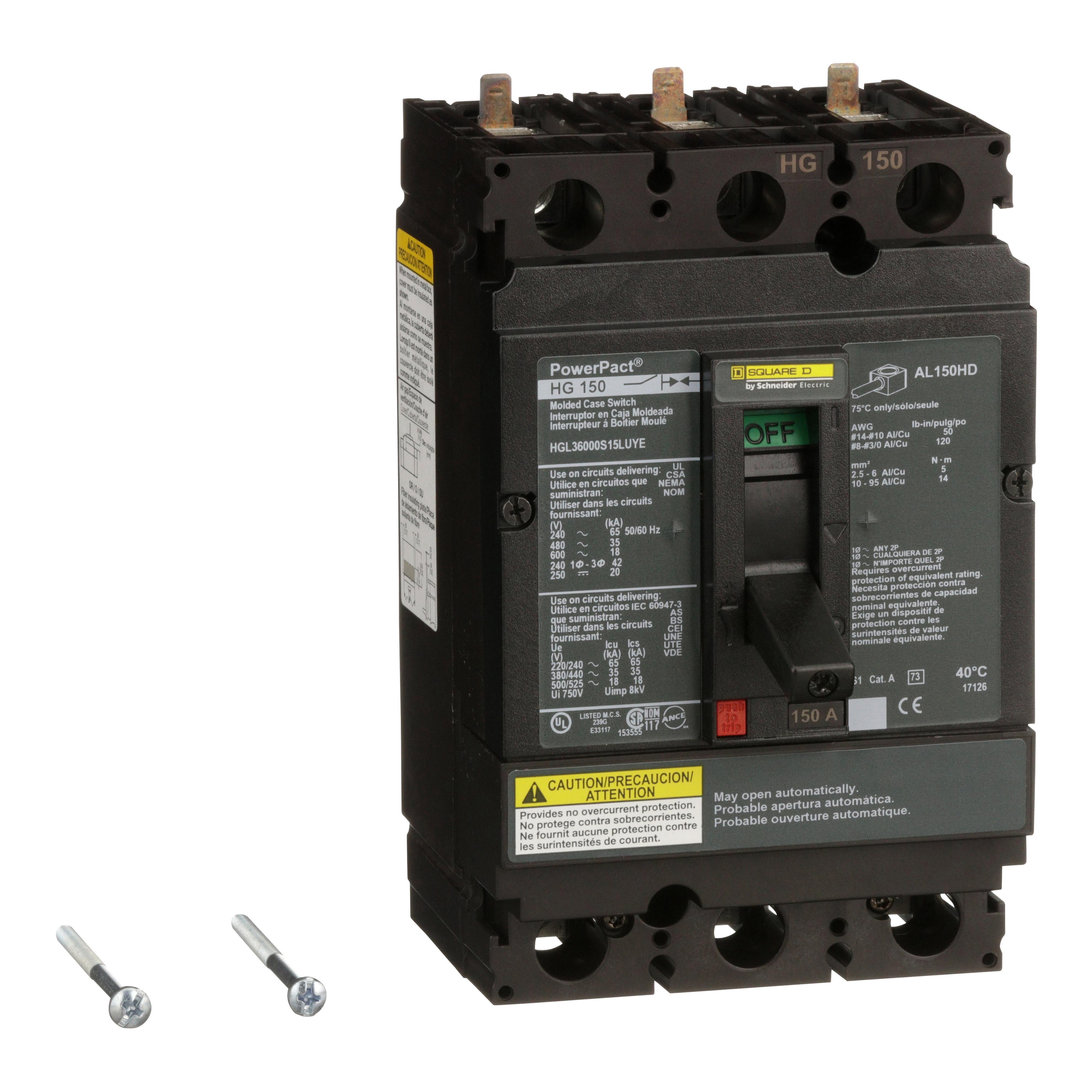 Square D™ HGL36000S15LUYE Molded Case Circuit Breakers
