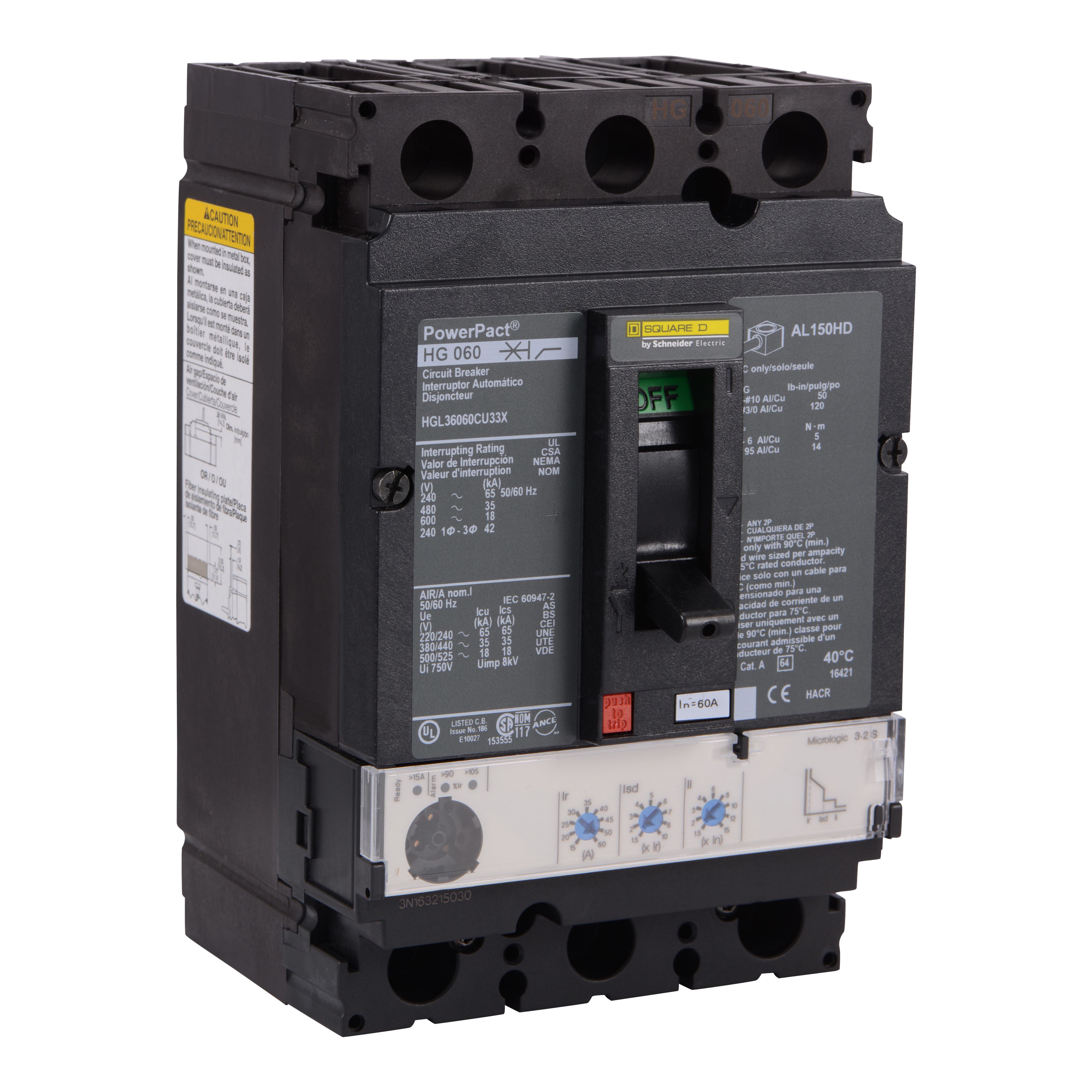 Square D™ HGL36060CU33X Molded Case Circuit Breakers