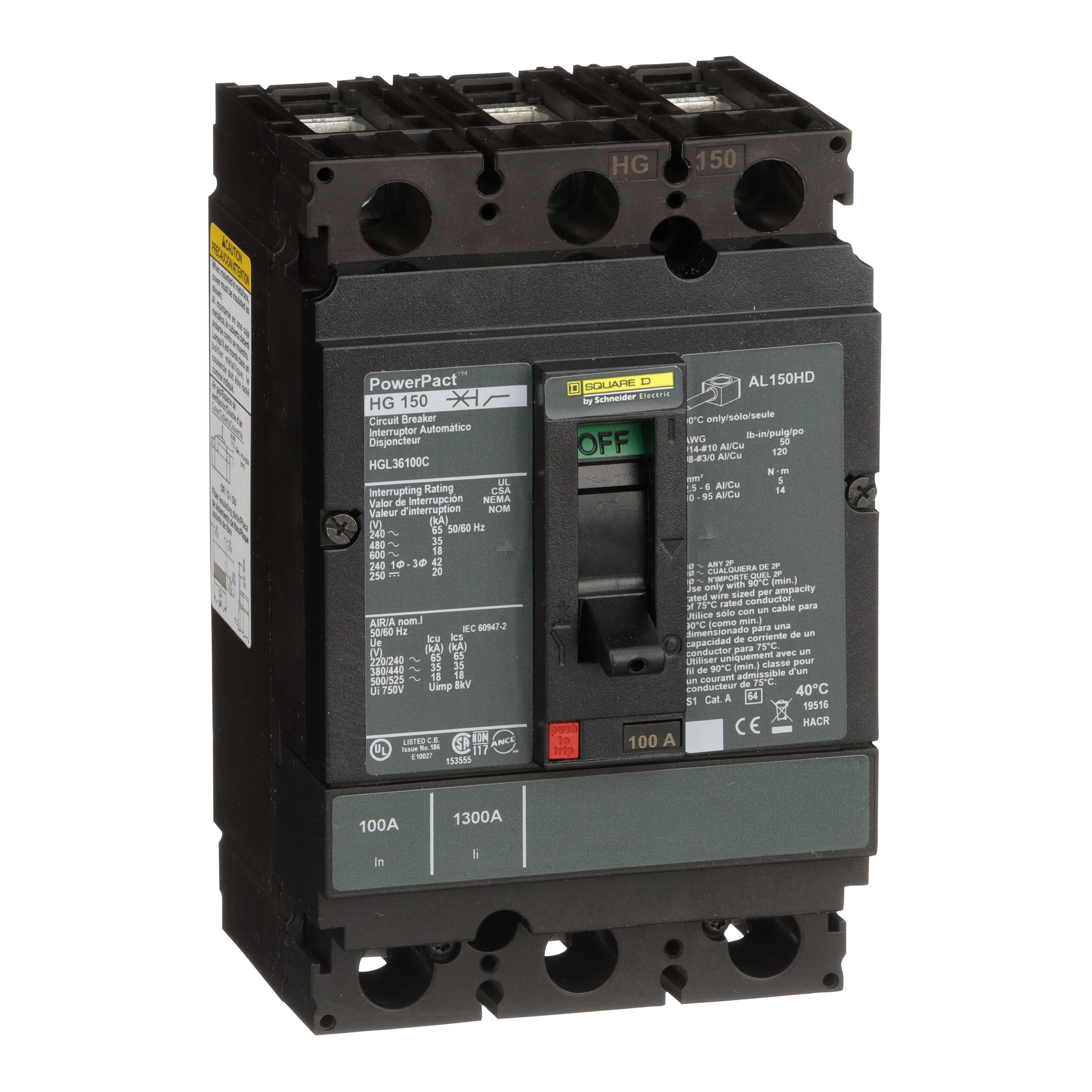 Square D™ HGL36100C Molded Case Circuit Breakers
