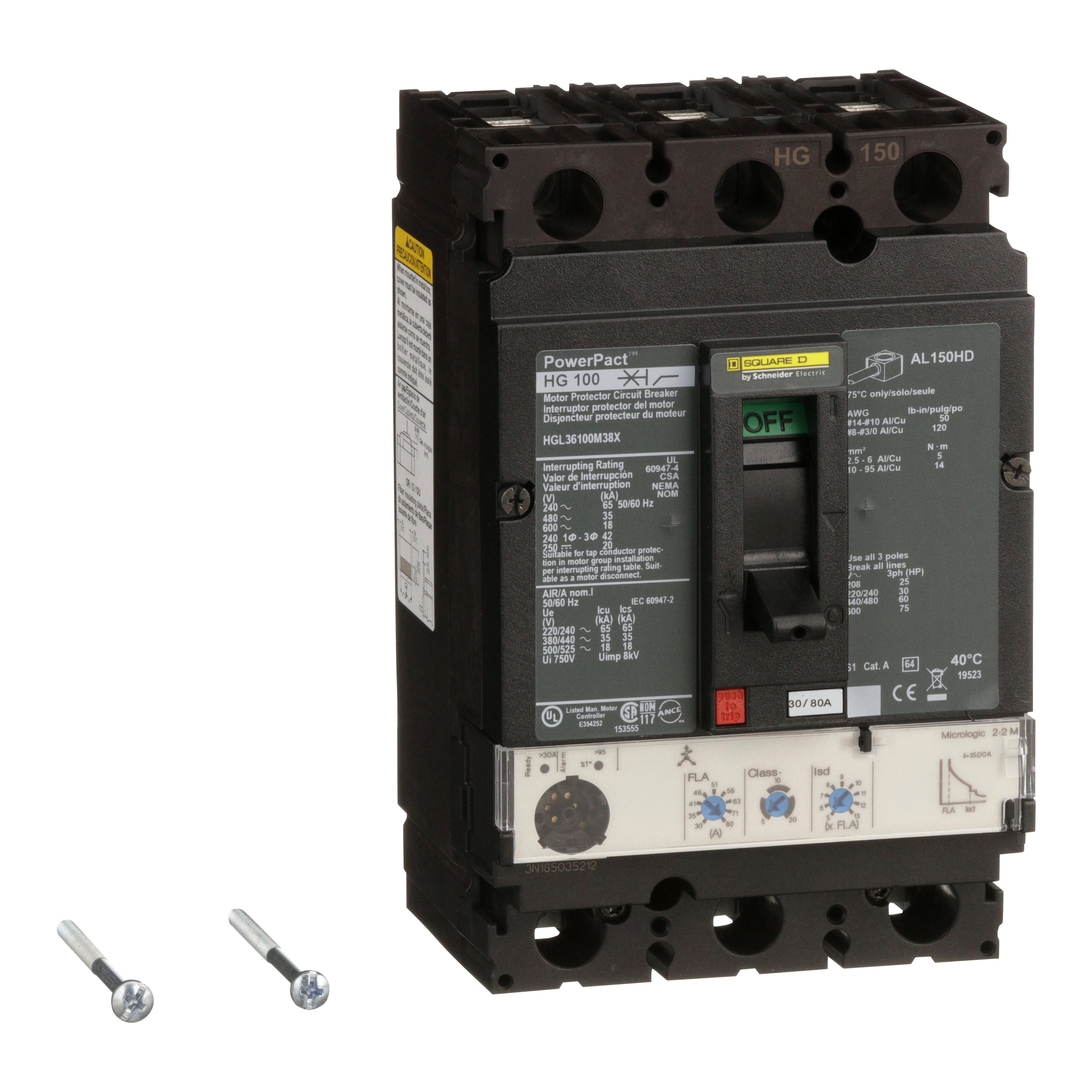 Square D™ HGL36100M38X Motor Circuit Protectors