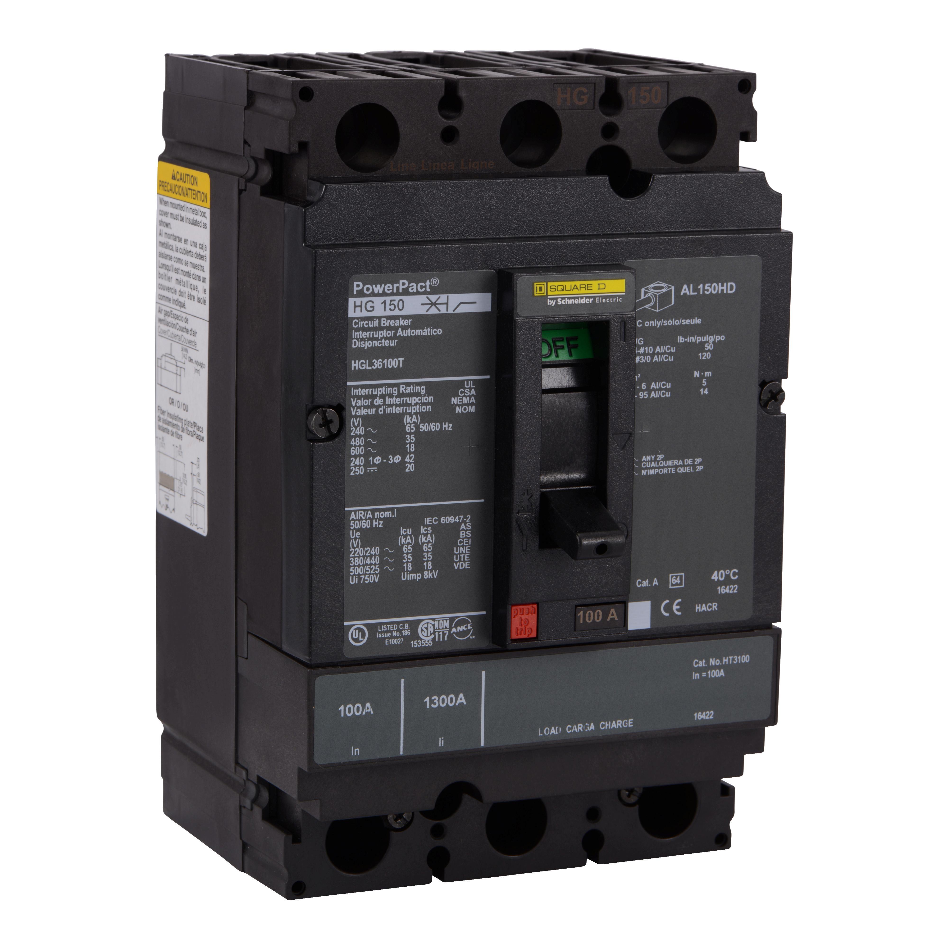 Square D™ HGL36100T Molded Case Circuit Breakers