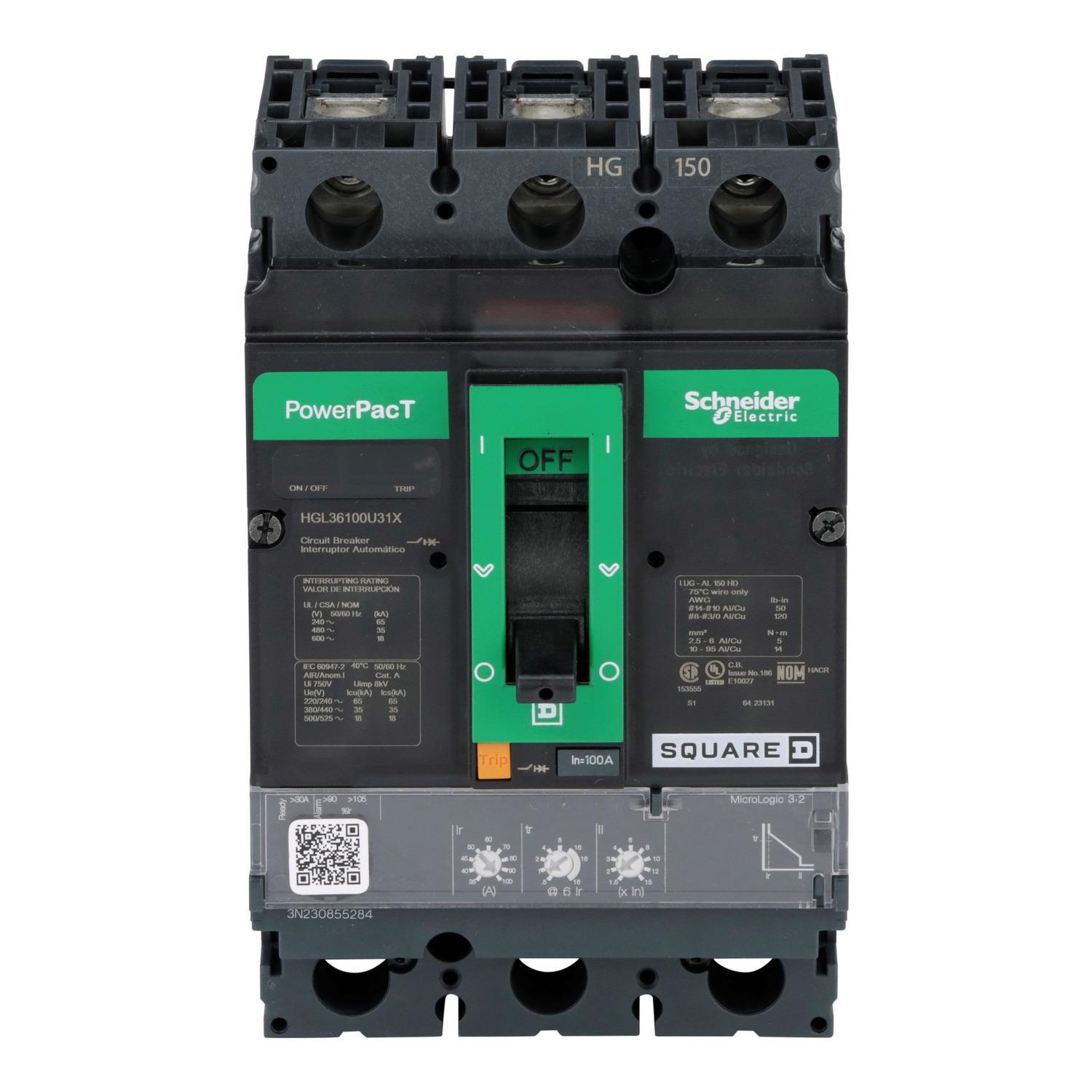 Square D™ HGL36100U31X Molded Case Circuit Breakers