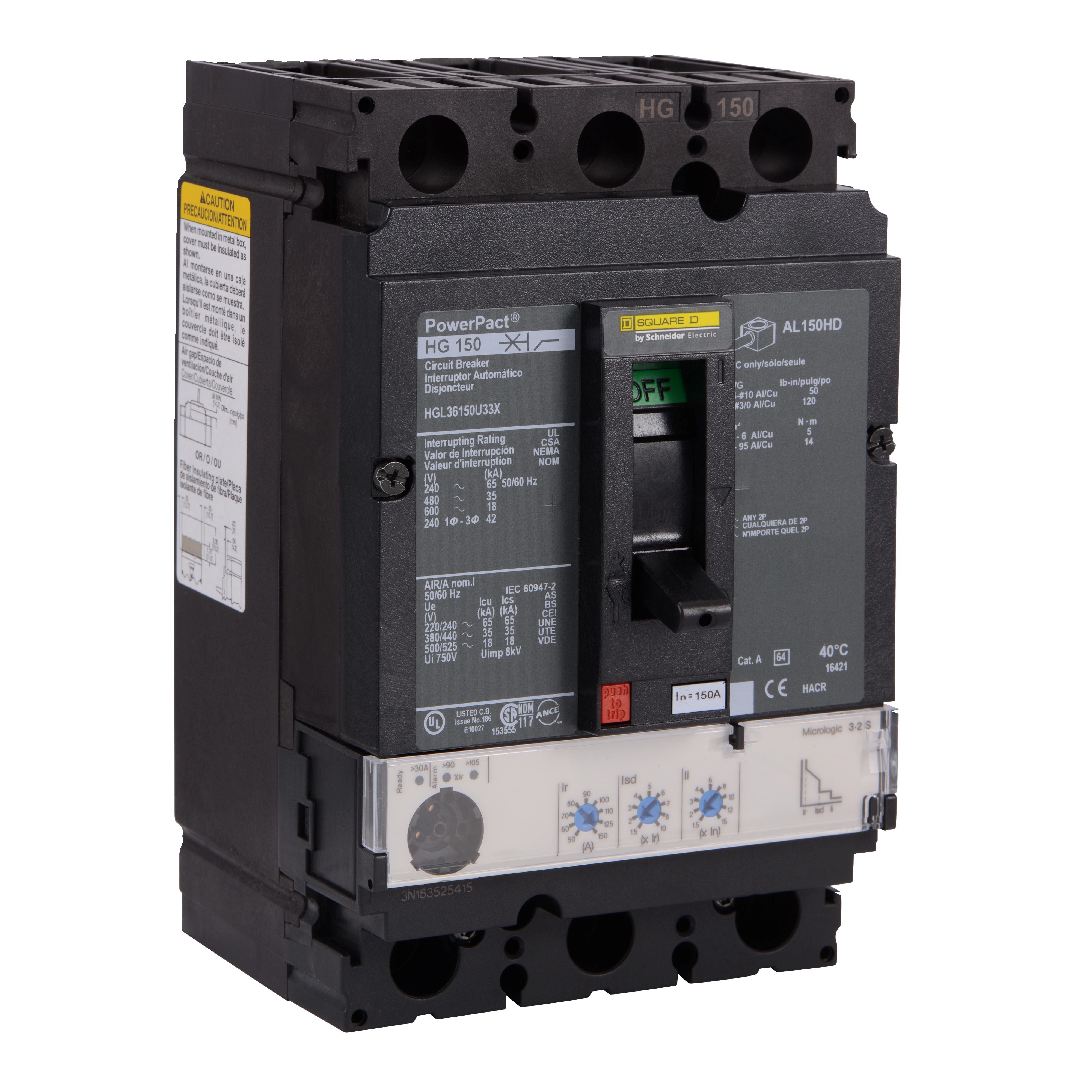 Square D™ HGL36150U33X Molded Case Circuit Breakers