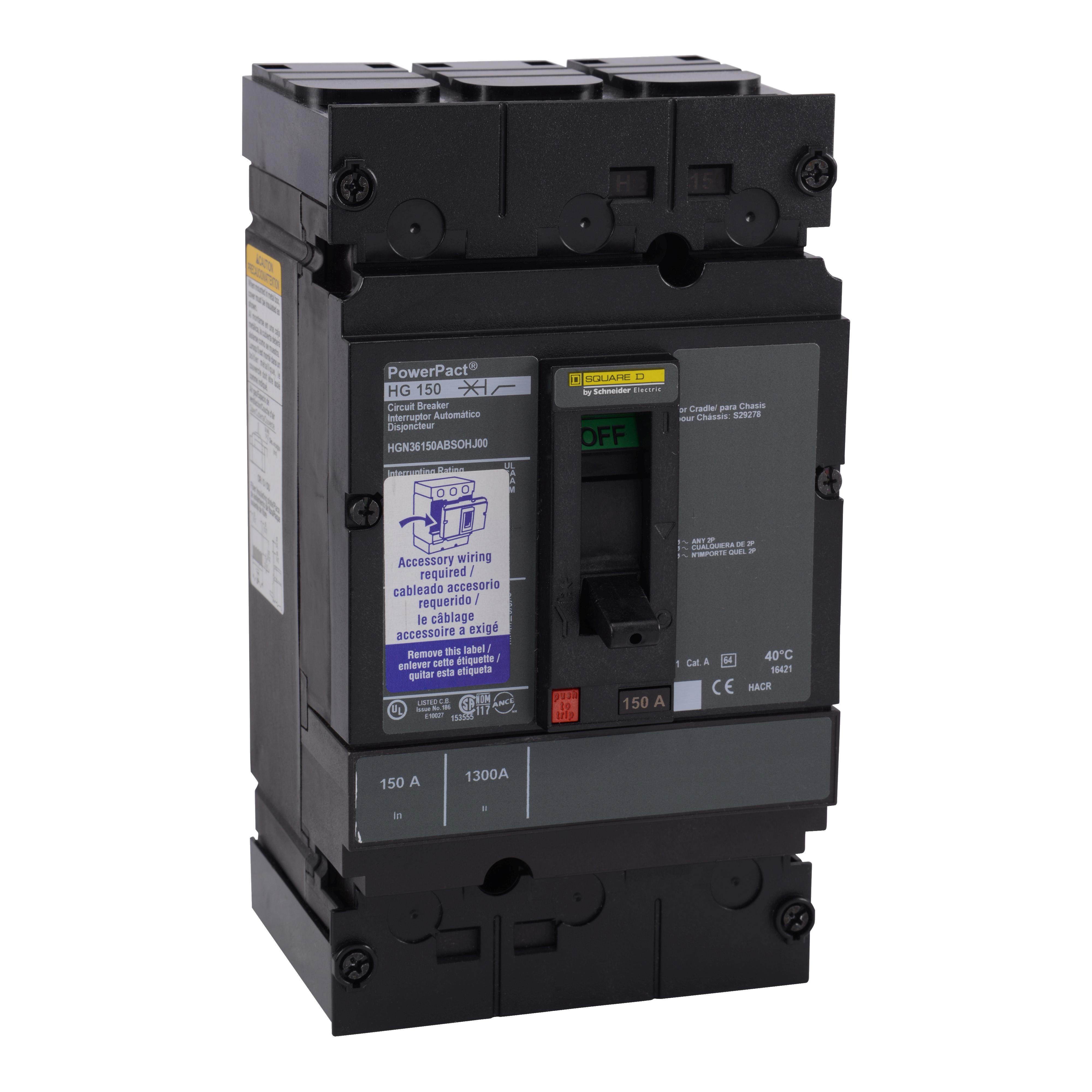 Square D™ HGN36150ABSOHJ00 Molded Case Circuit Breakers