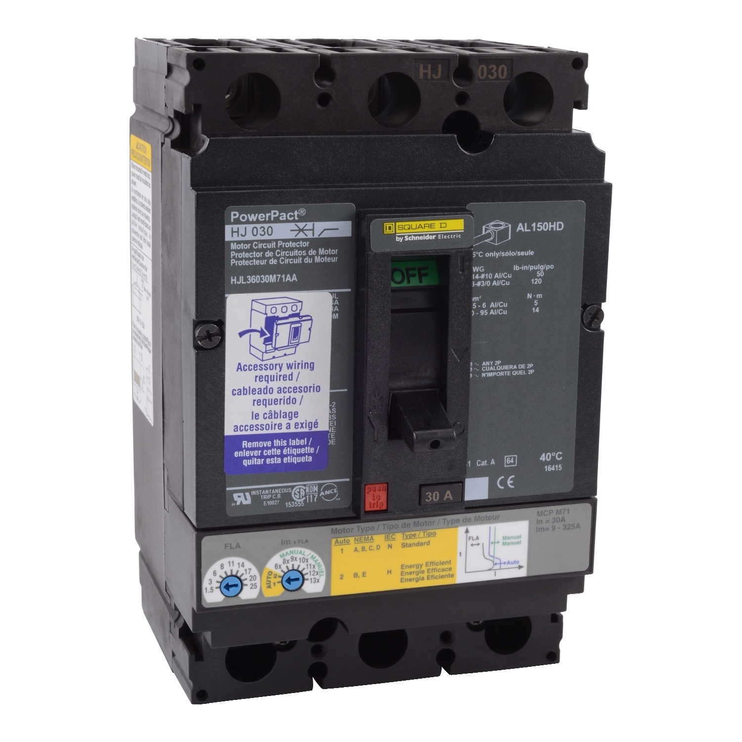 Square D™ HJL36030M71AA Motor Circuit Protectors