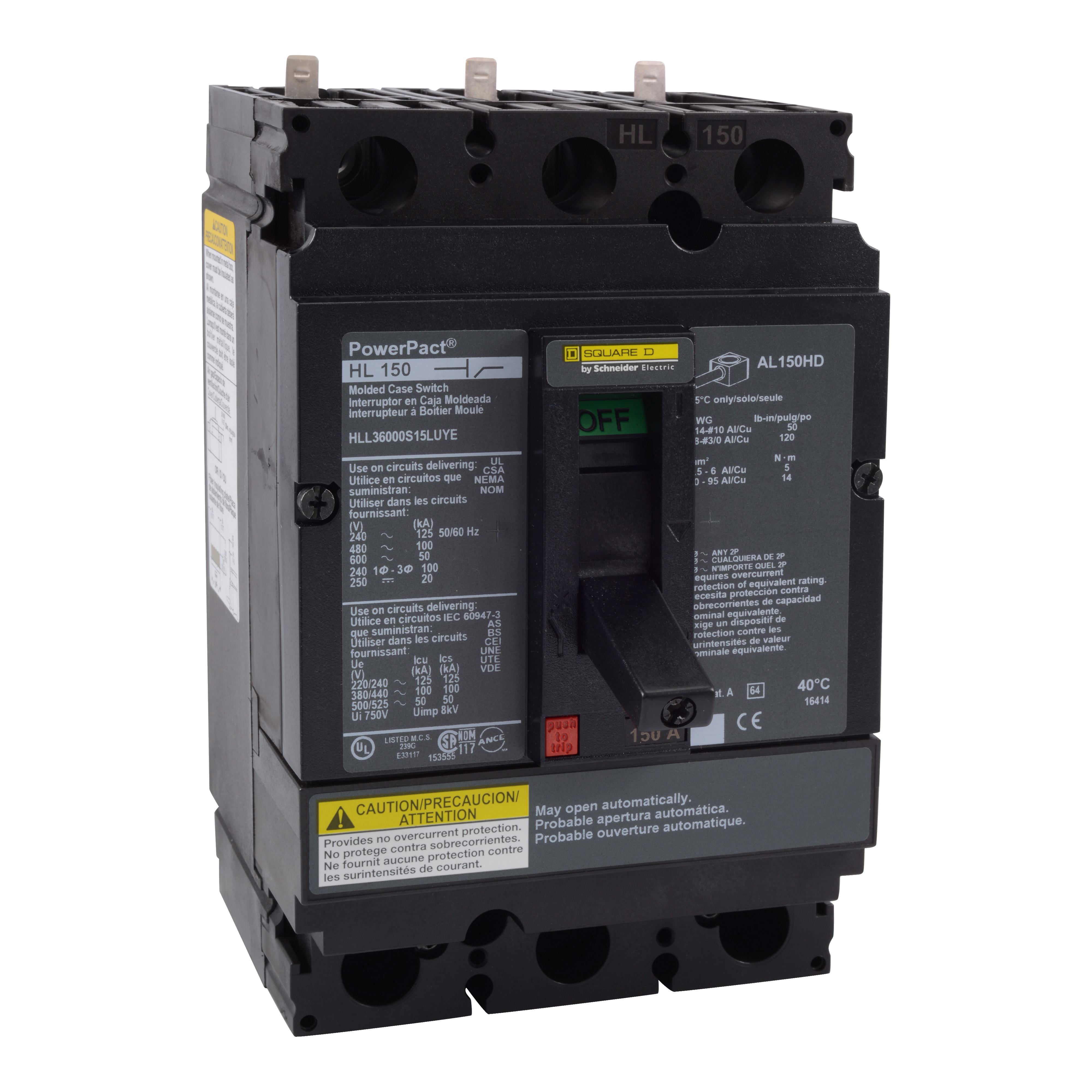 Square D™ HLL36000S15LUYE Molded Case Circuit Breakers