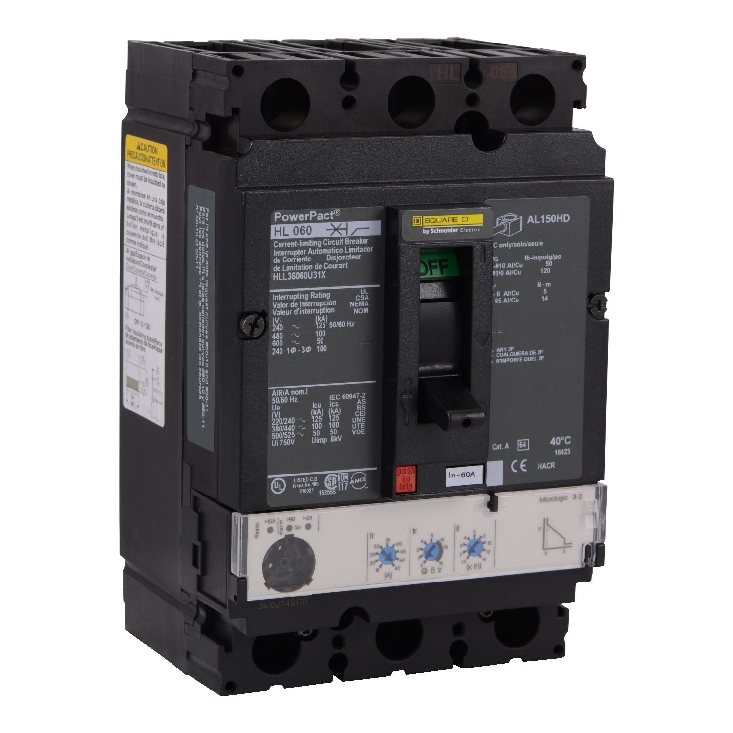 Square D™ HLL36060CU31X Molded Case Circuit Breakers