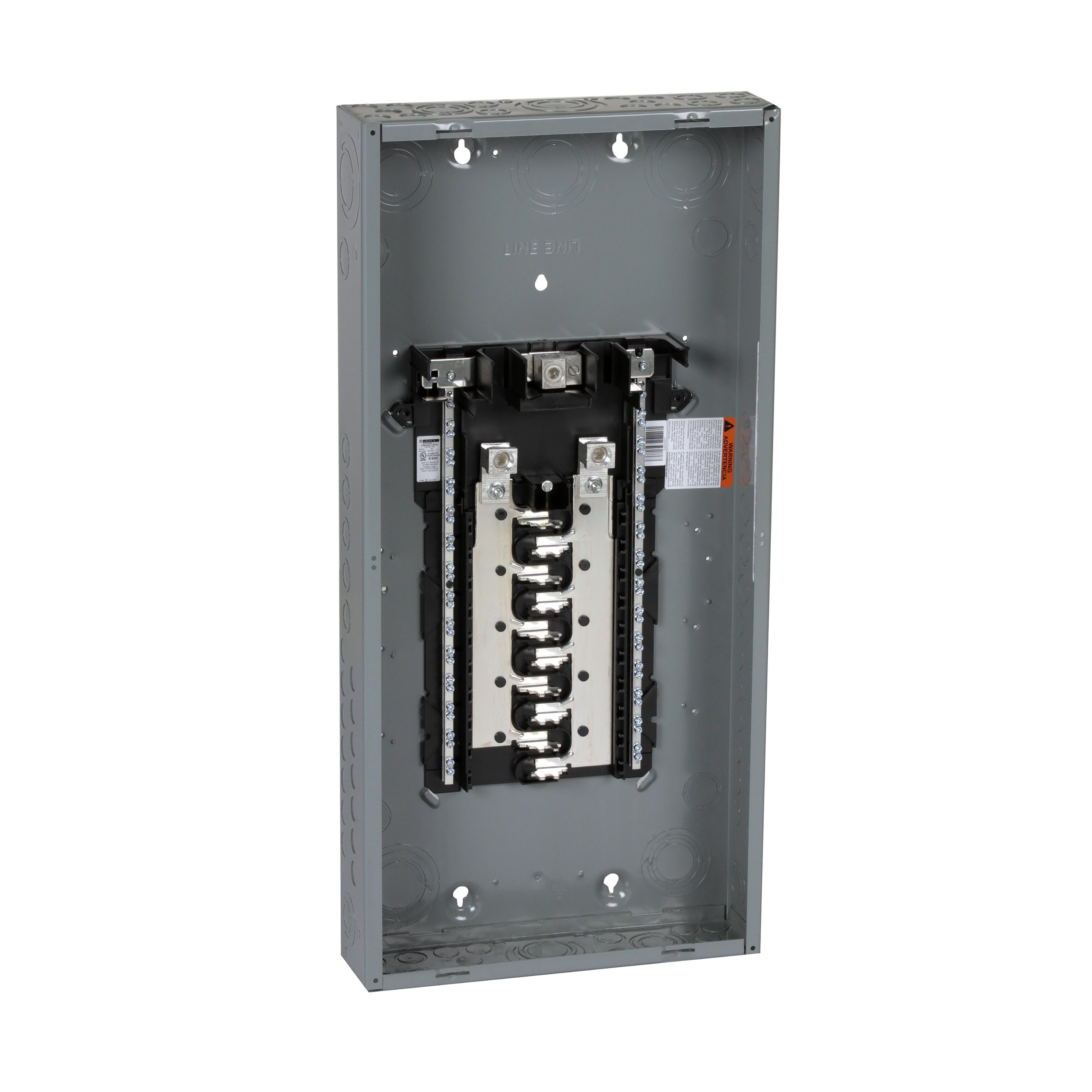 Square D™ Homeline™ HOM2040L225PGC 1-Phase Convertible Neutral Main Lug Load Center With Combination Flush/Surface Cover, 120/240 V AC, 225 A, 1 Poles, 10 kA Interrupt