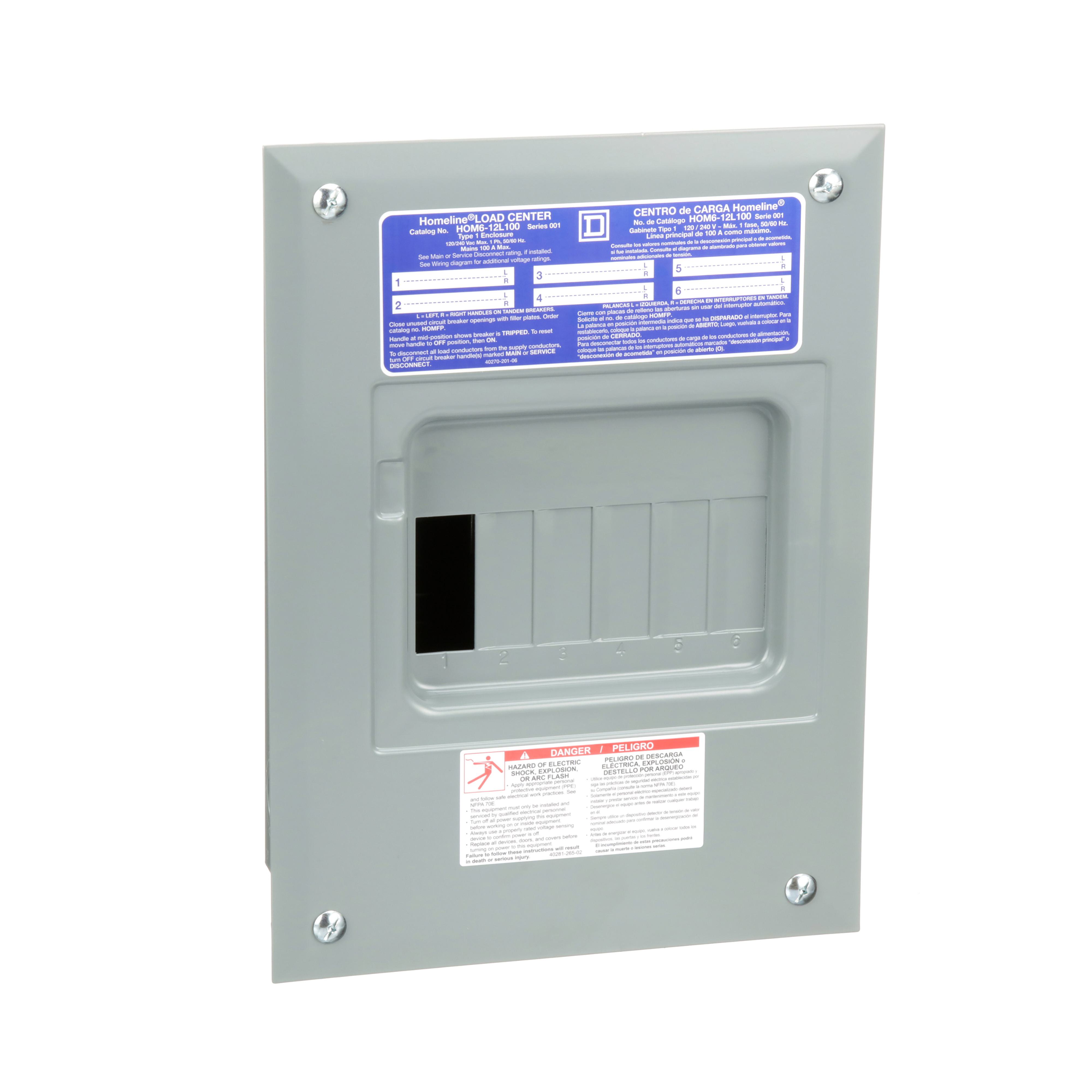 Square D™ HOM612L100F Single Phase Main Lug Load Centers