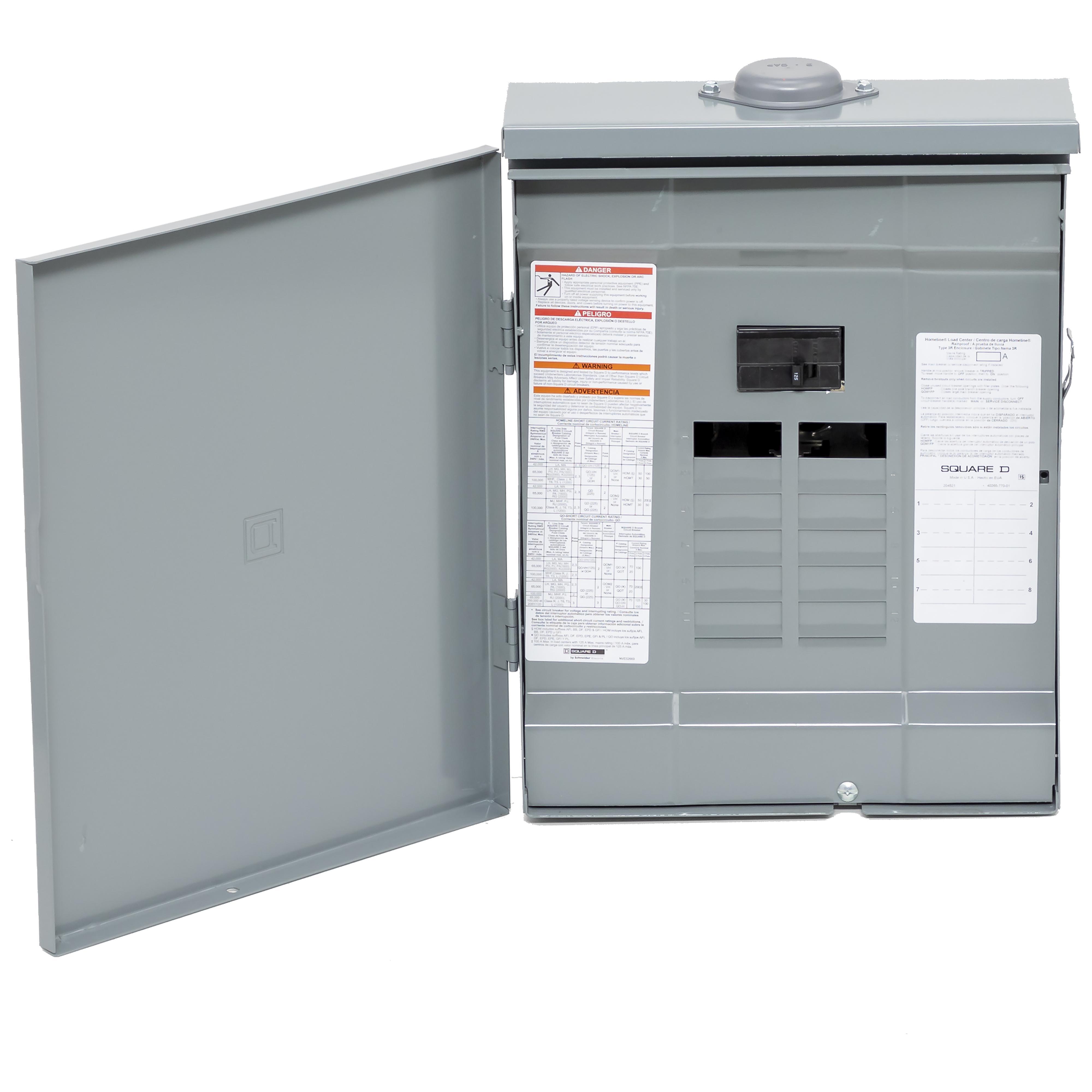 Square D™ HOM816M125PRB Single Phase Main Breaker Load Centers
