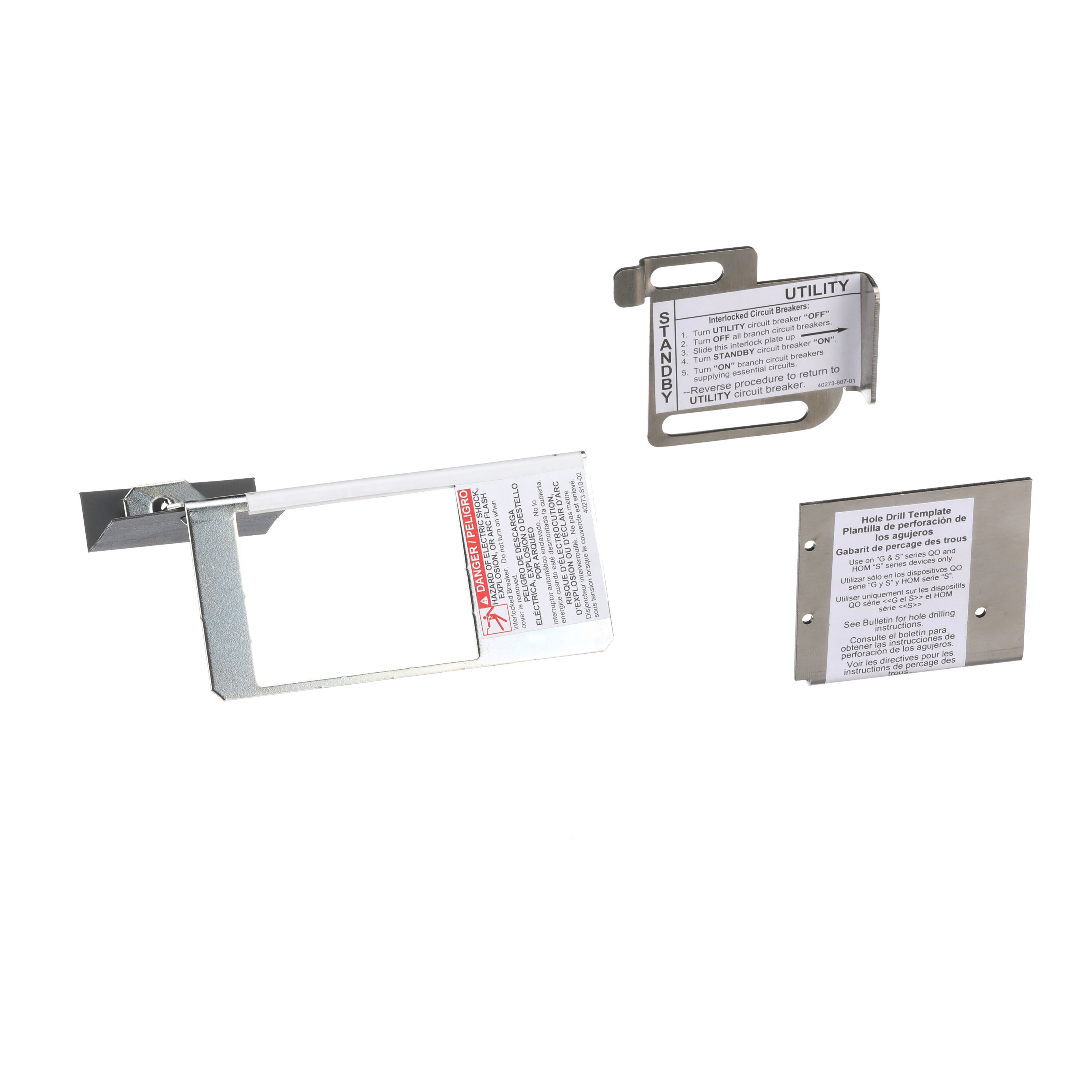Square D™ HOMCRBGK1C Generator Interlock Kit, For Use With HomeLine™ Load Center, 2-Pole