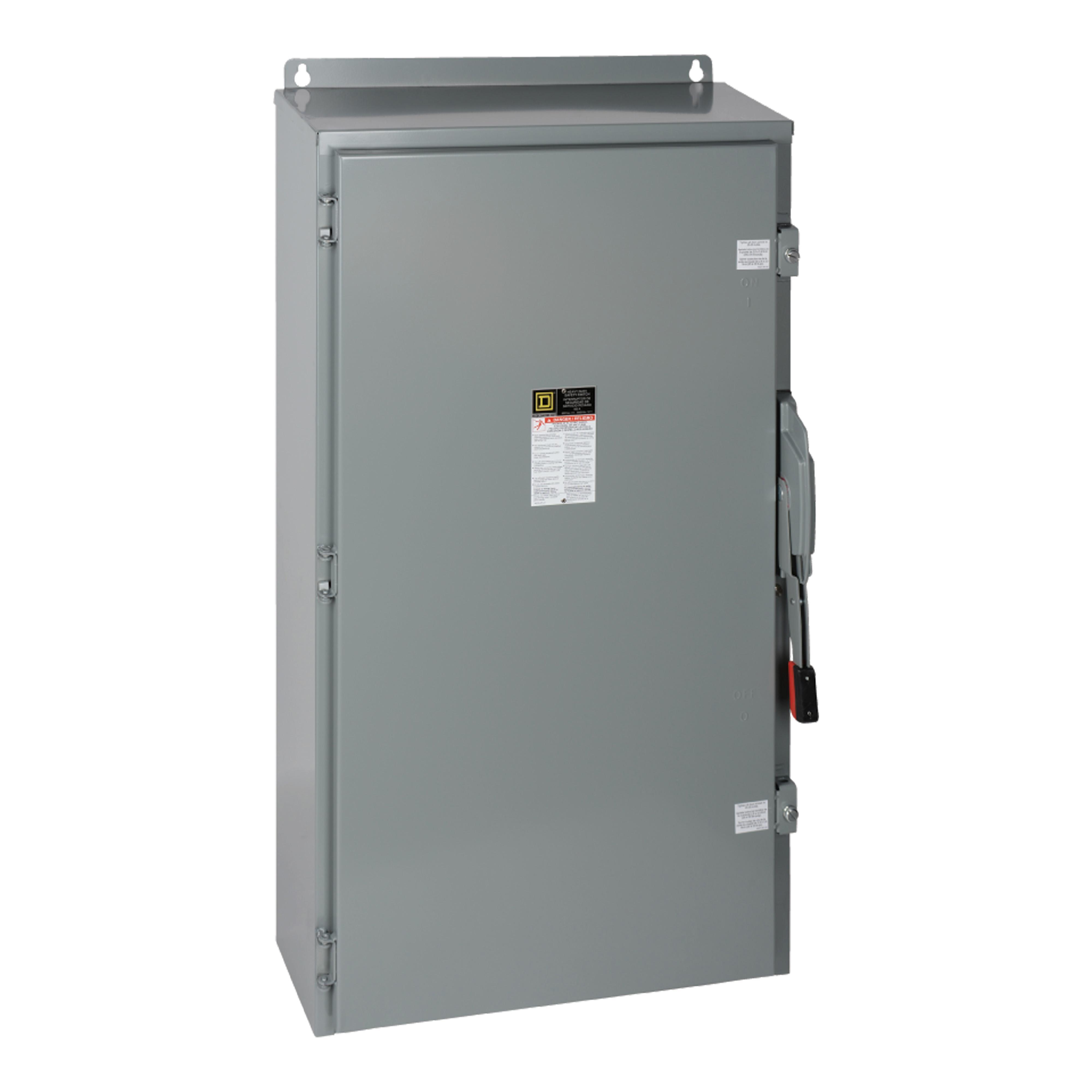 Square D™ HU365AWK Non-Fused Heavy Duty Safety Switch, 600 V AC/DC, 400 A, 50 hp, 350 hp, 3PST Contact, 3 Poles