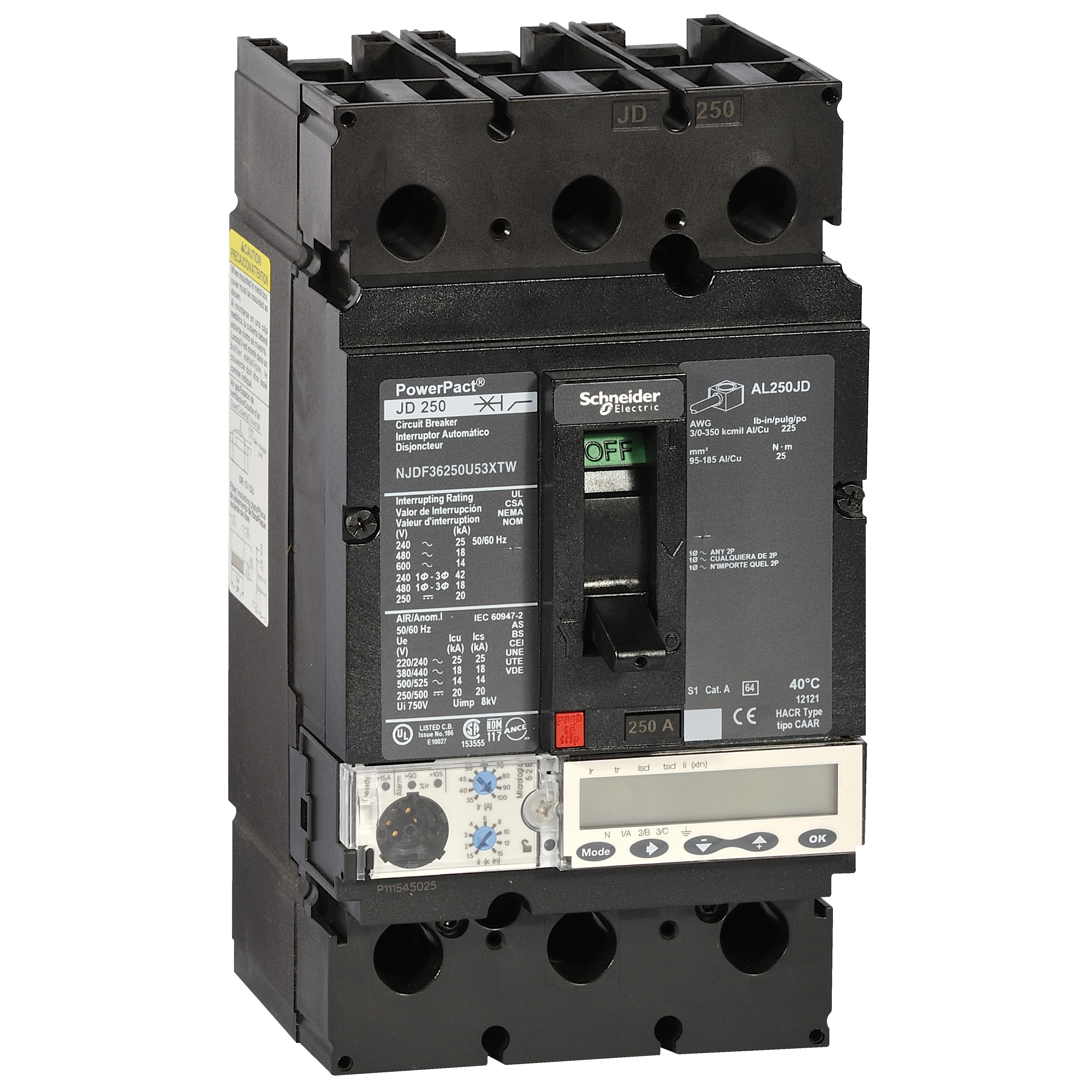 Square D™ JDF36250U53X Molded Case Circuit Breakers