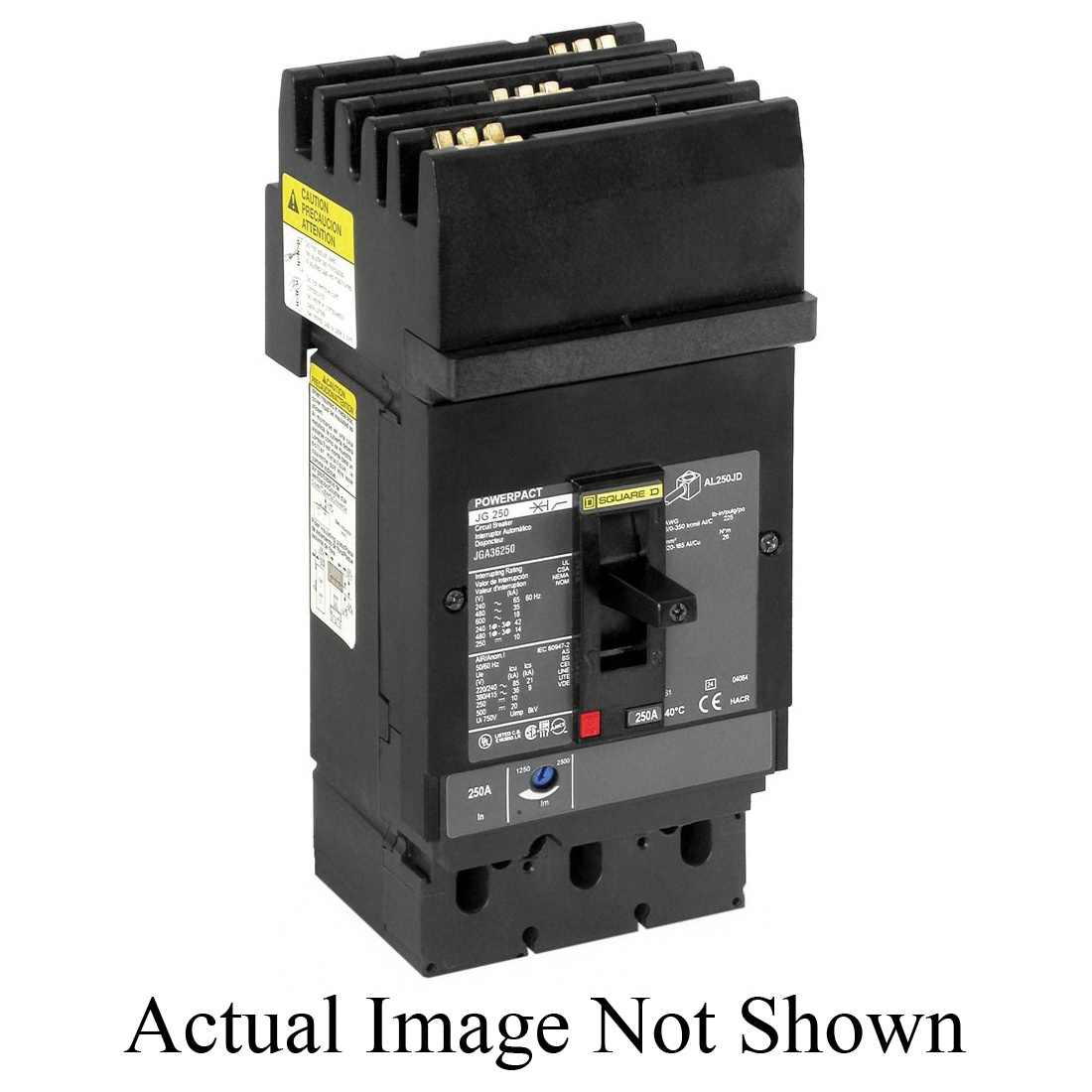 Square D™ I-Line™ PowerPact™ JLA36175 80% Rated J Molded Case Circuit Breaker, 600 V AC/500 V DC, 175 A, 20/50/100/125 kA Interrupt, 3 Poles, Thermal Magnetic Trip