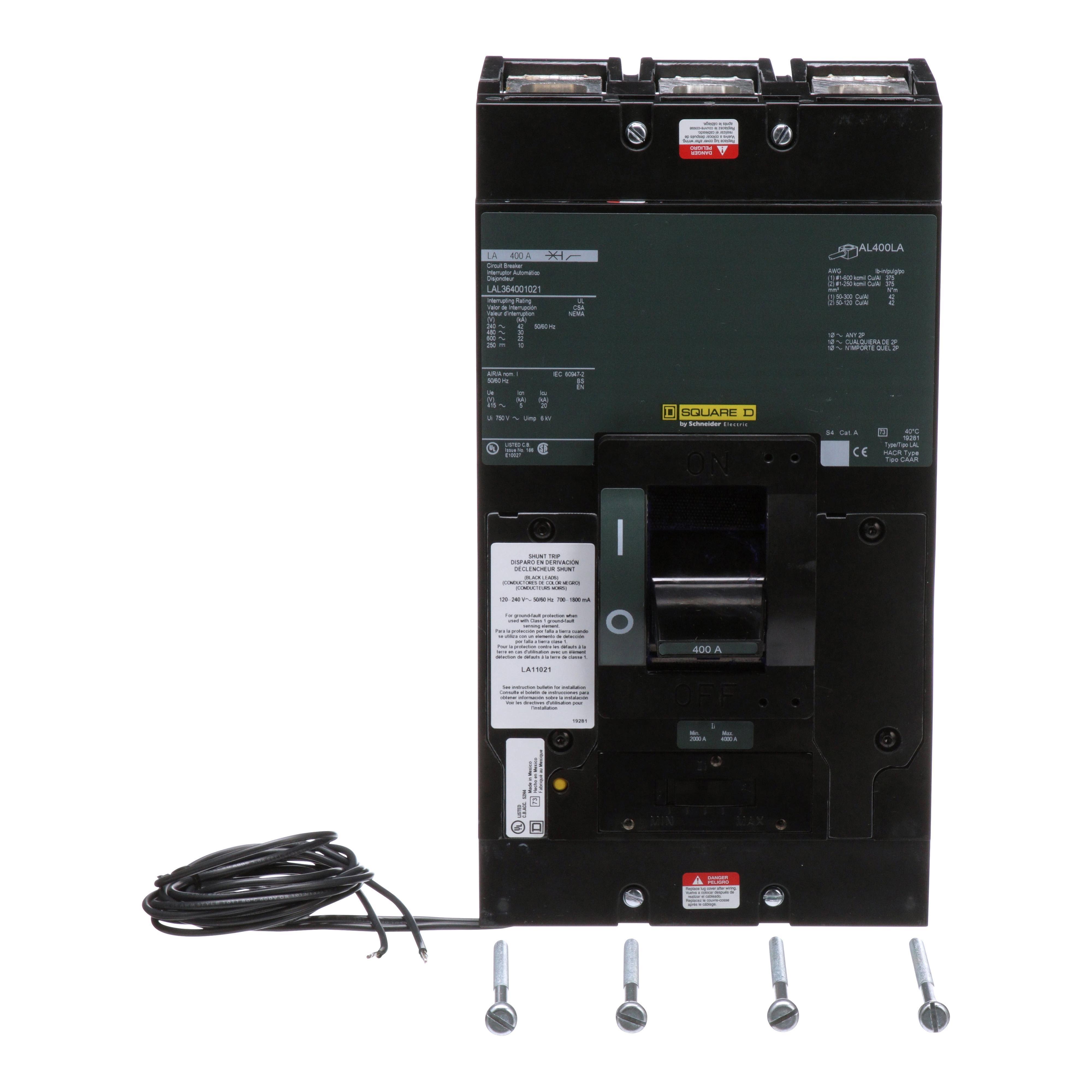 Square D™ LAL364001021 Molded Case Circuit Breakers