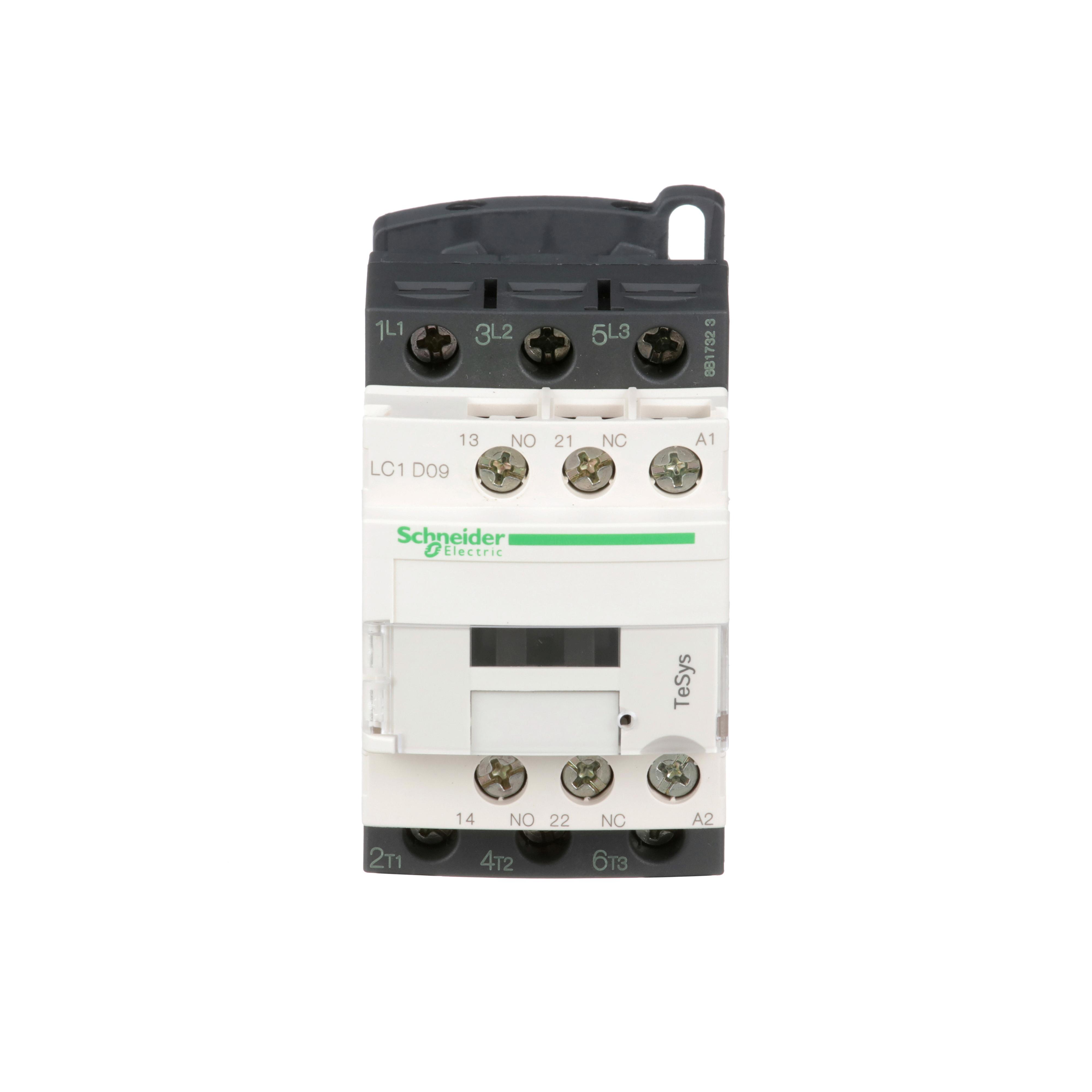 Square D™ TeSys™ D LC1D09T7 Direct On-Line IEC Contactor, 480/690 V AC, 300 V DC V Coil, 9/25 A, 3NO Contact, 3 Poles