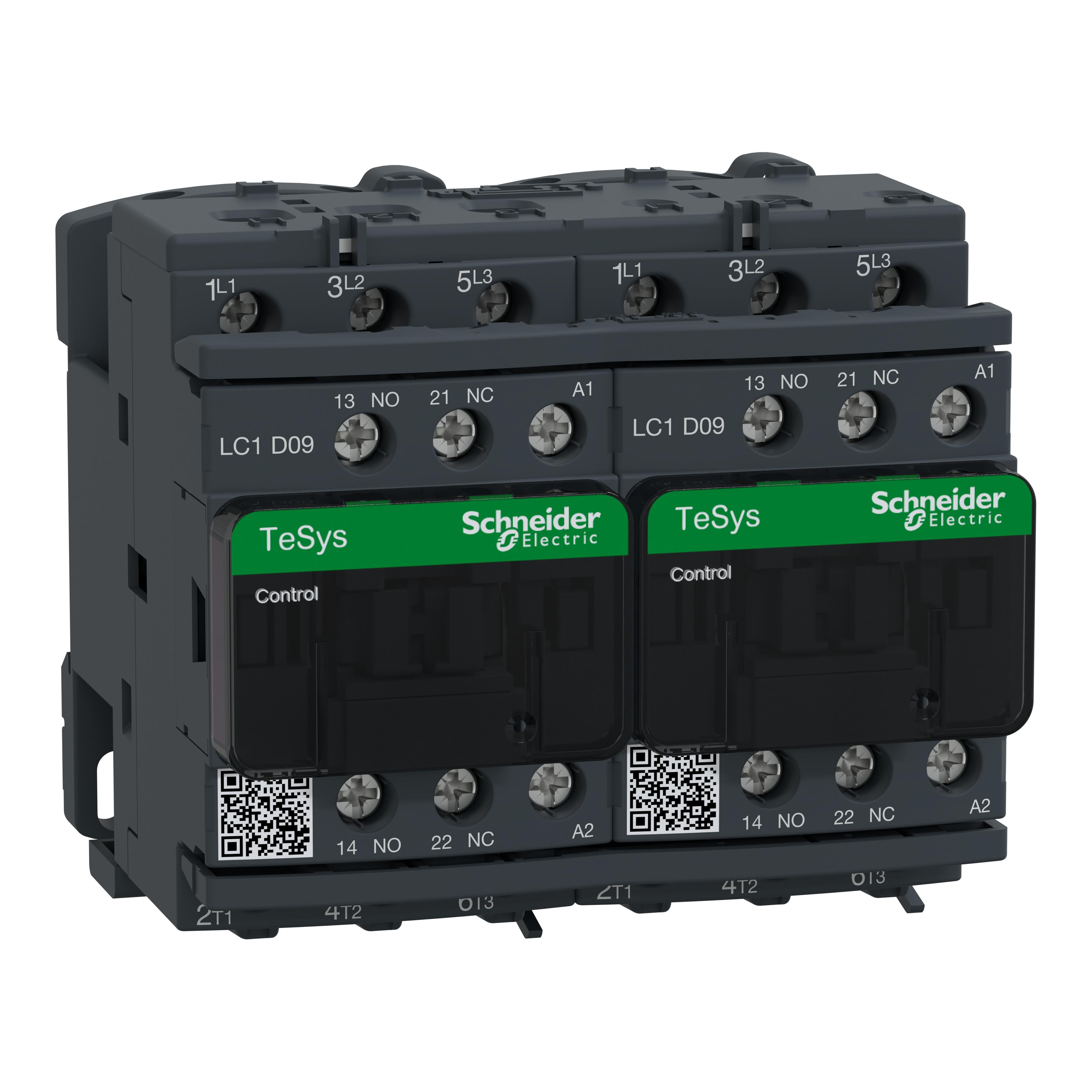 Square D™ TeSys™ D LC2D09G7 D-Line Mechanical Standard IEC Contactor, 120/690 V DC, 300 V DC V Coil, 9/25 A, 3NO Contact, 3 Poles