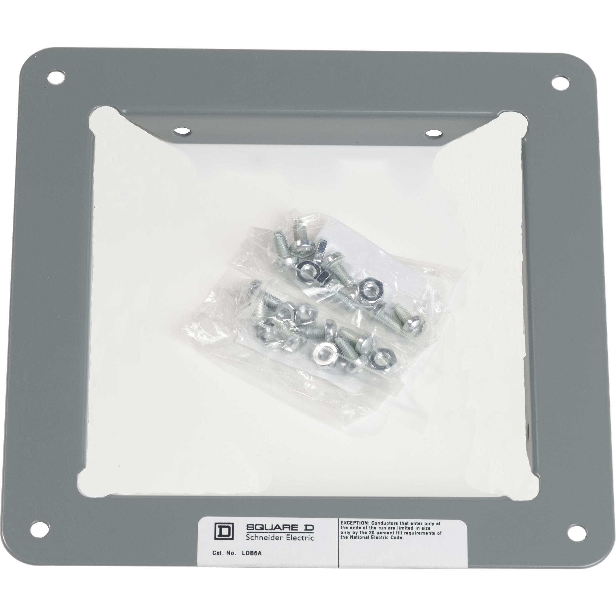 Square D™ LDB6A Panel Adapter, 6 x 6 in, For Use With Type LDB NEMA 1 Wireway