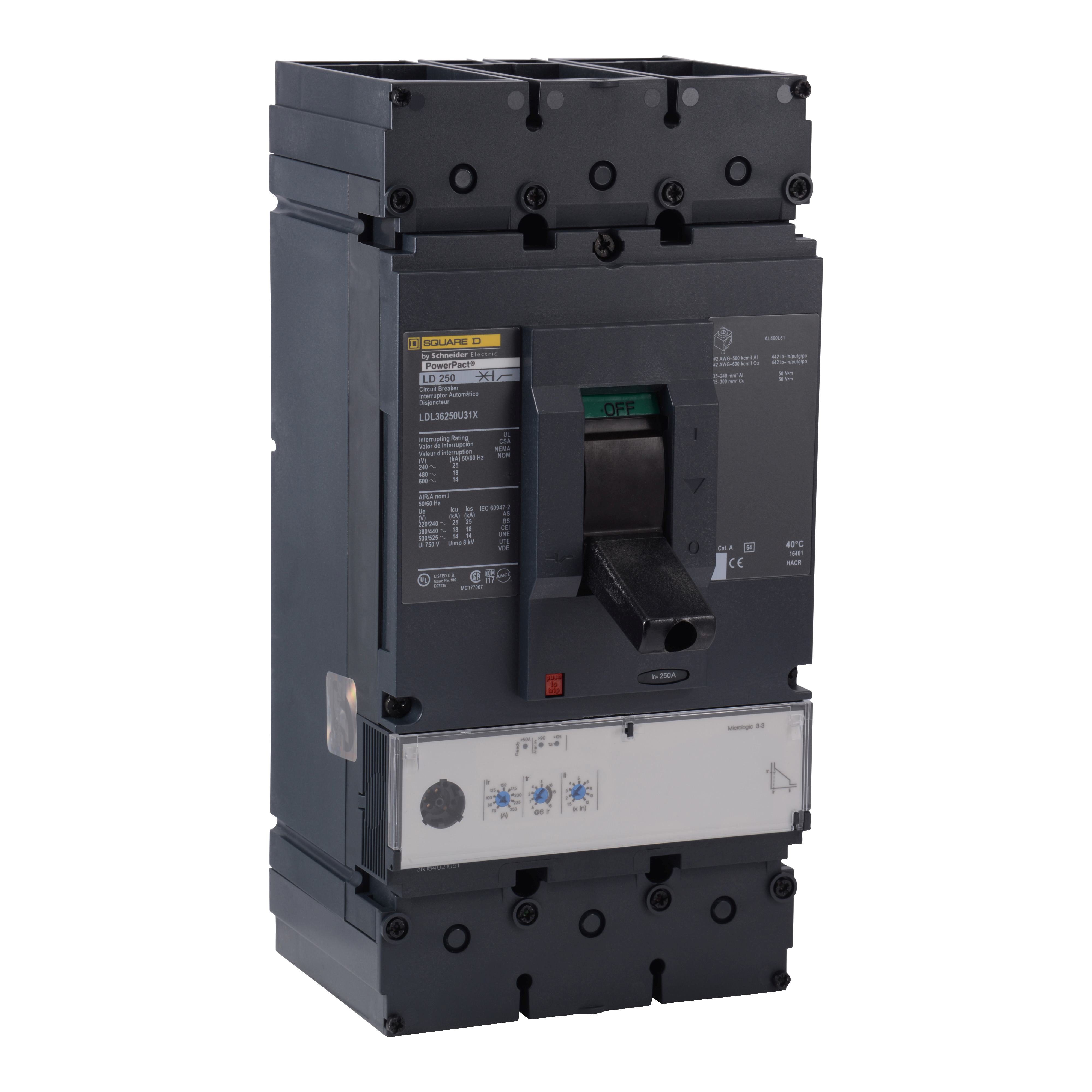 Square D™ LDL36250CU31X Molded Case Circuit Breakers