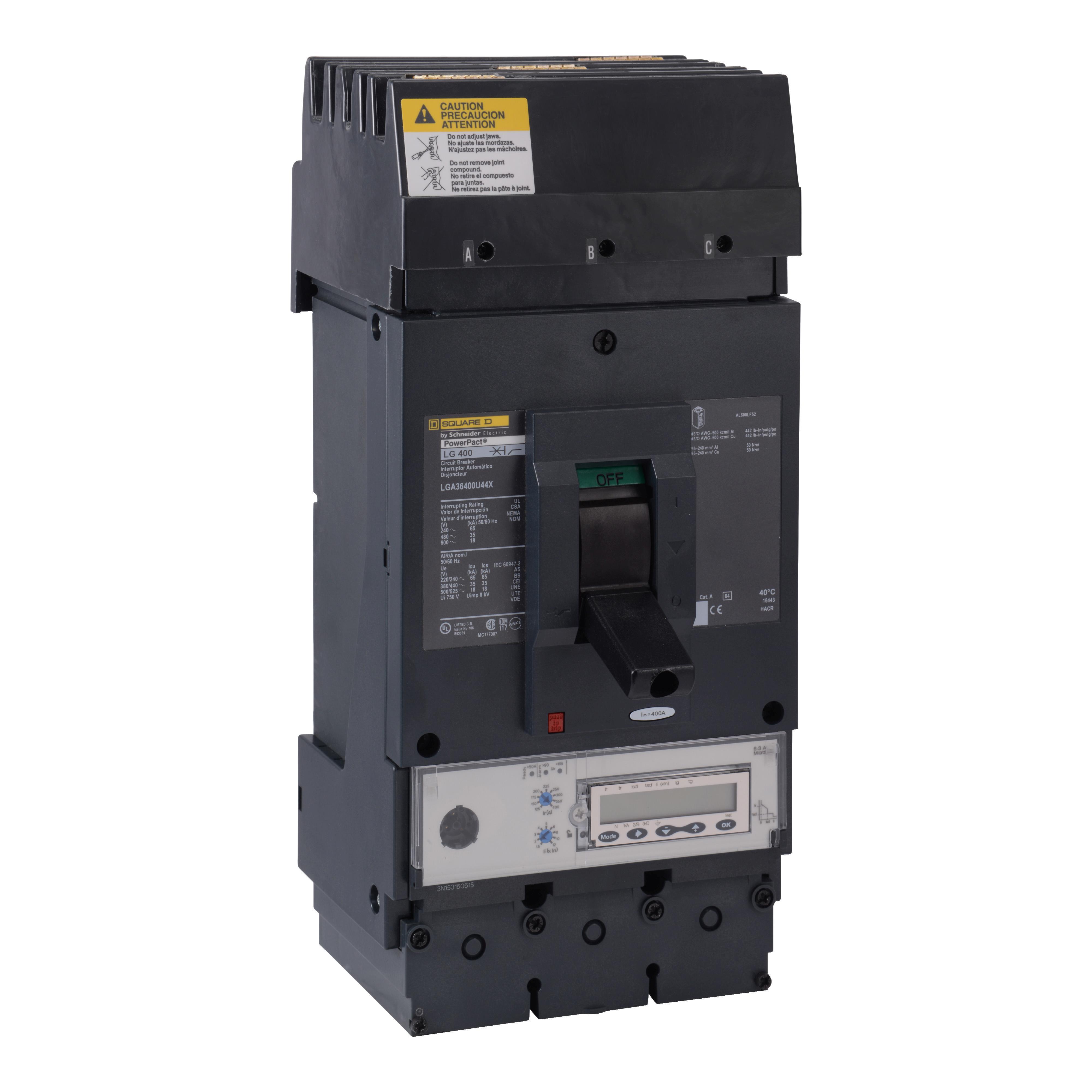 Square D™ LGA36400CU44X Molded Case Circuit Breakers