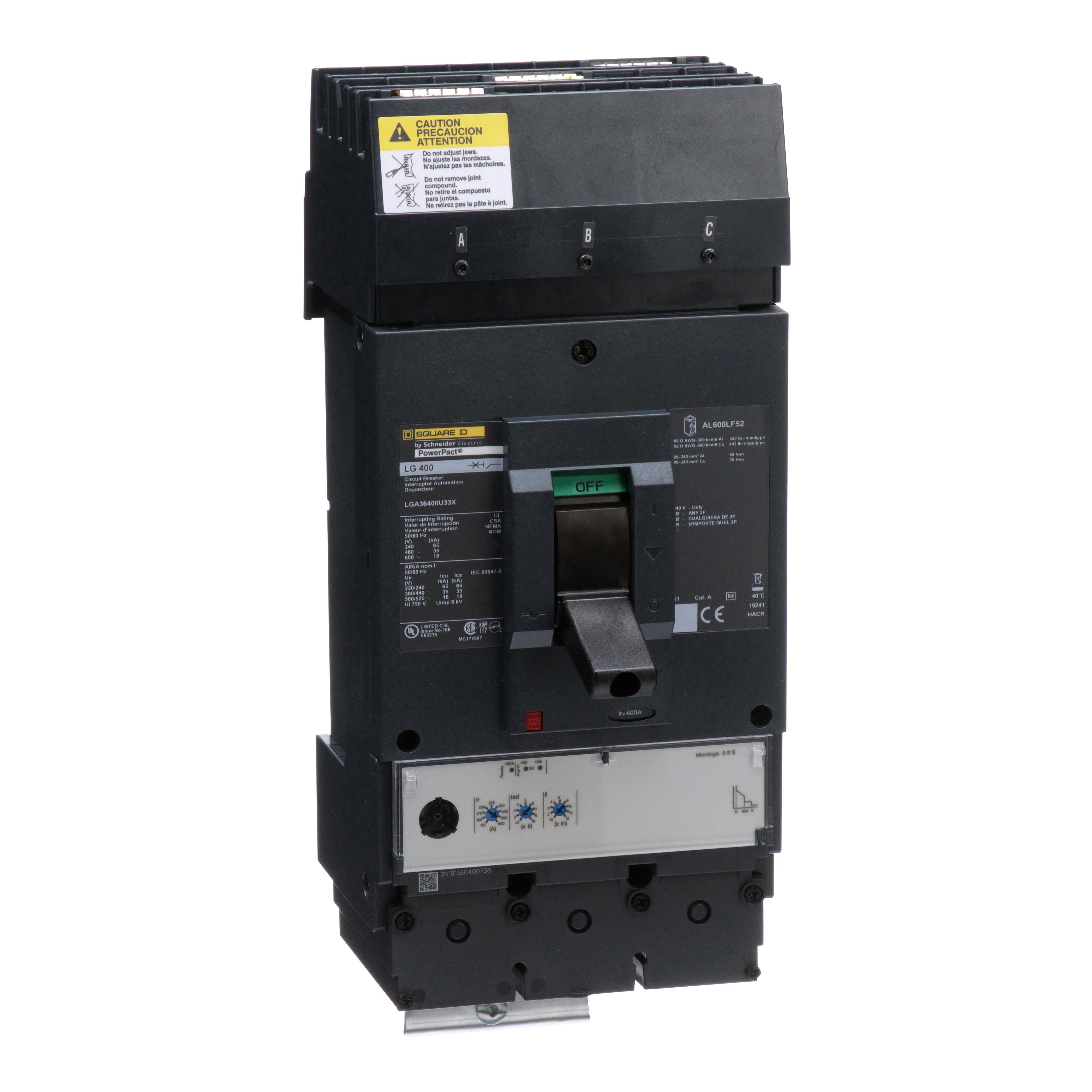 Square D™ LGA36400U33X Molded Case Circuit Breakers