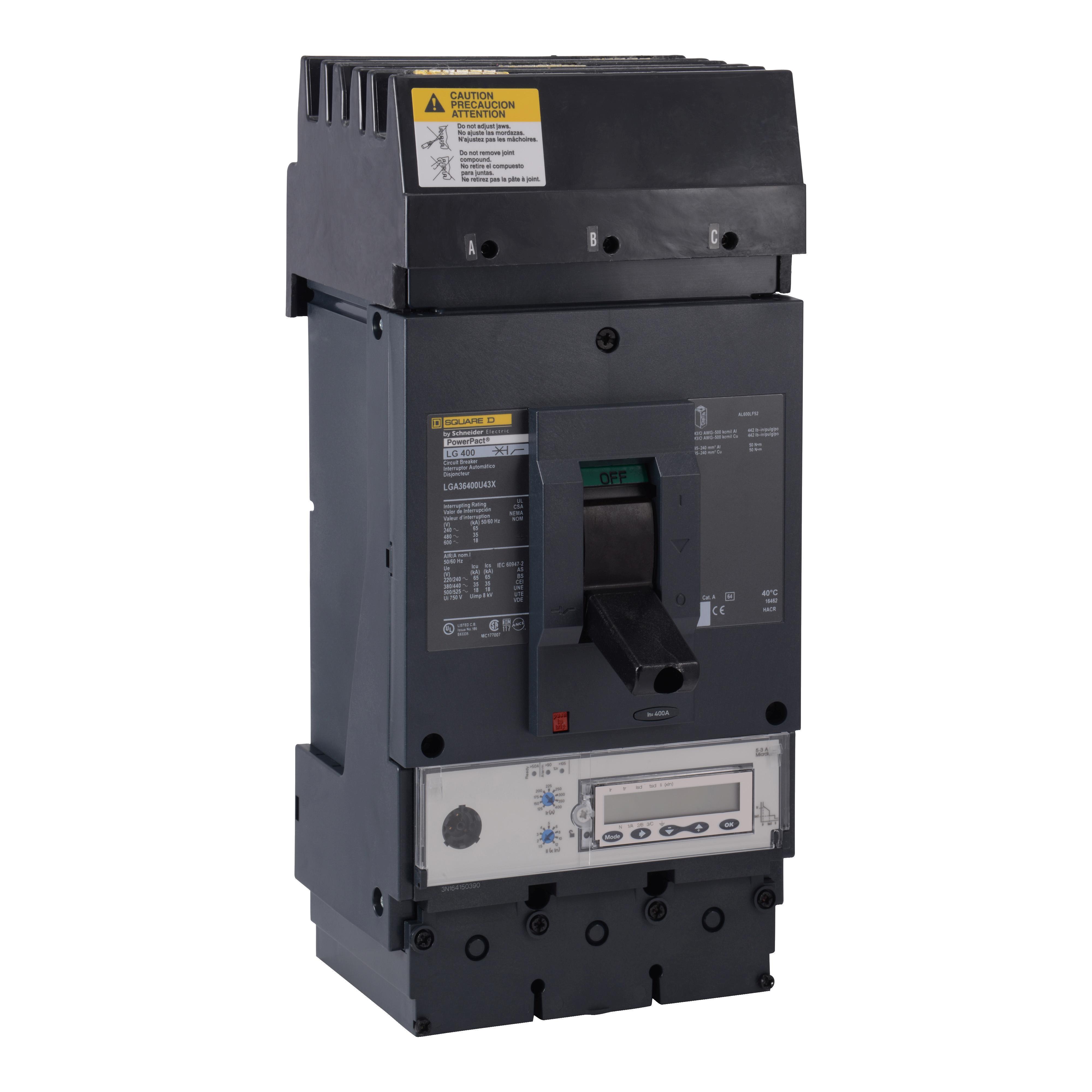 Square D™ LGA36400CU43X Molded Case Circuit Breakers