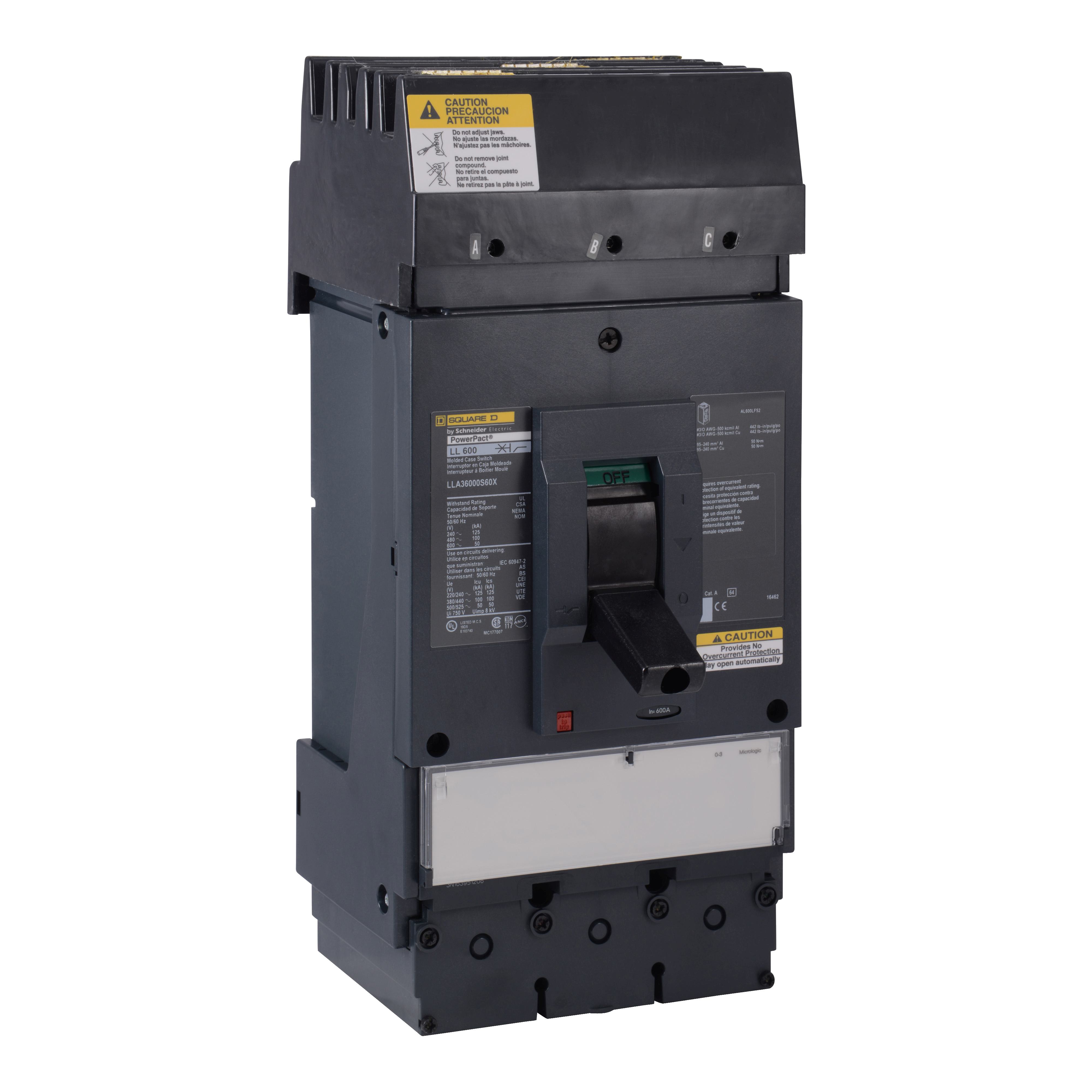 Square D™ LLA36000S60X Molded Case Circuit Breakers