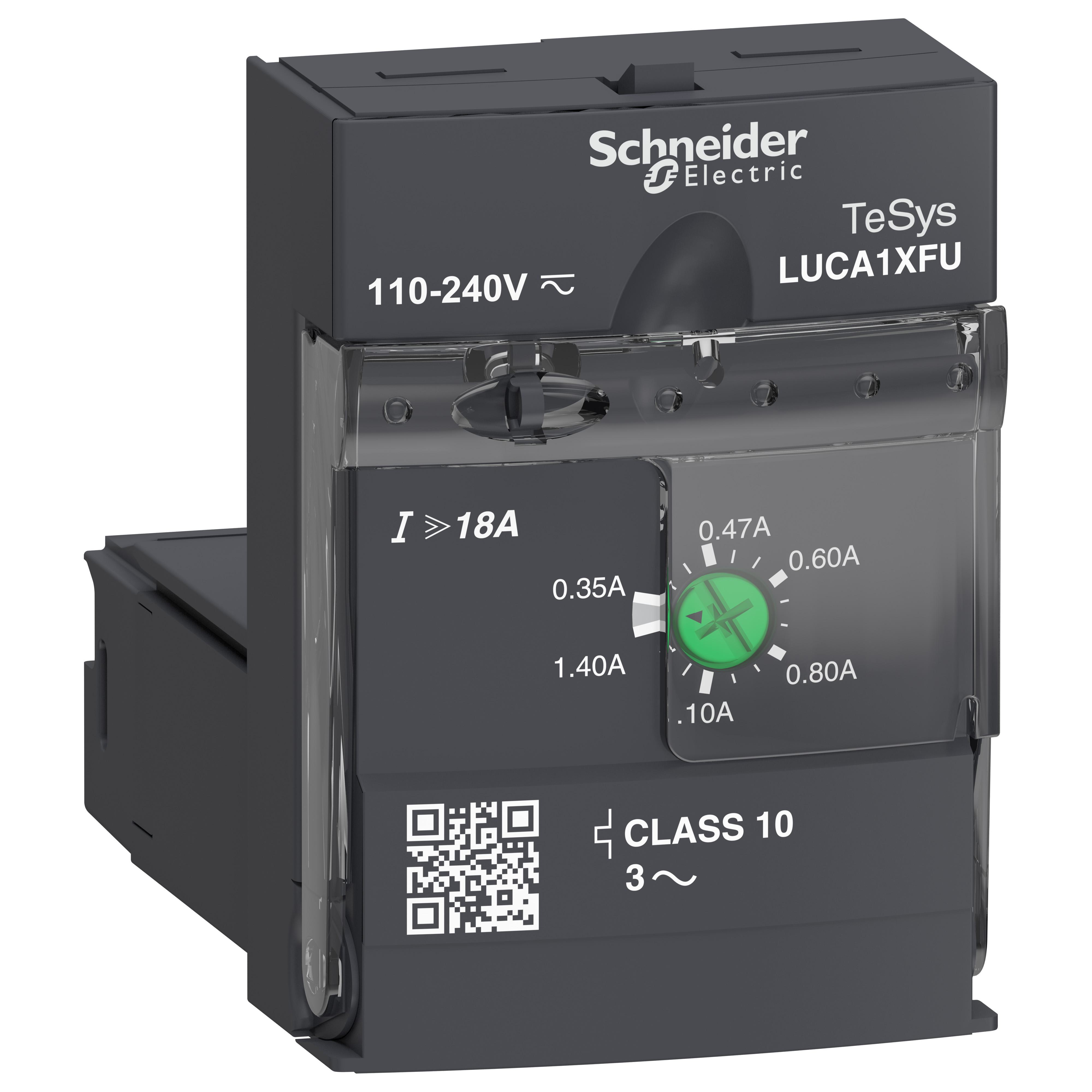 Schneider Electric TeSys U LUCA1XFU 3-ph Manual Solid State Standard Control Unit, 3 Poles, For Use With LUFC00 and LUFN Communication Module