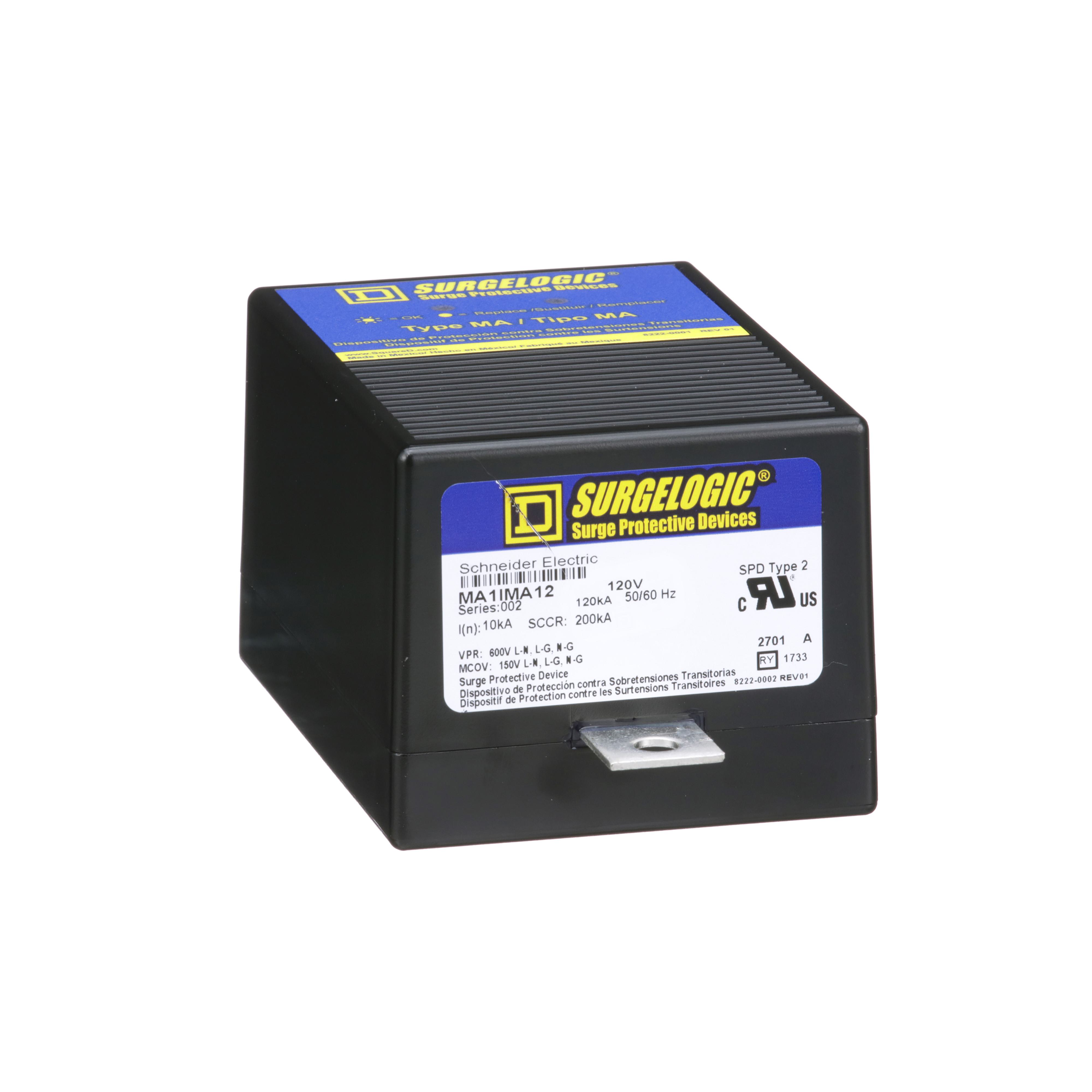 Square D™ Surgelogic™ MA1IMA12 SPD Type 2 Surge Protection Module, 120/240 V AC, 47 to 63 Hz, 1 Pole, 200 kA SCCR, 1 Phase