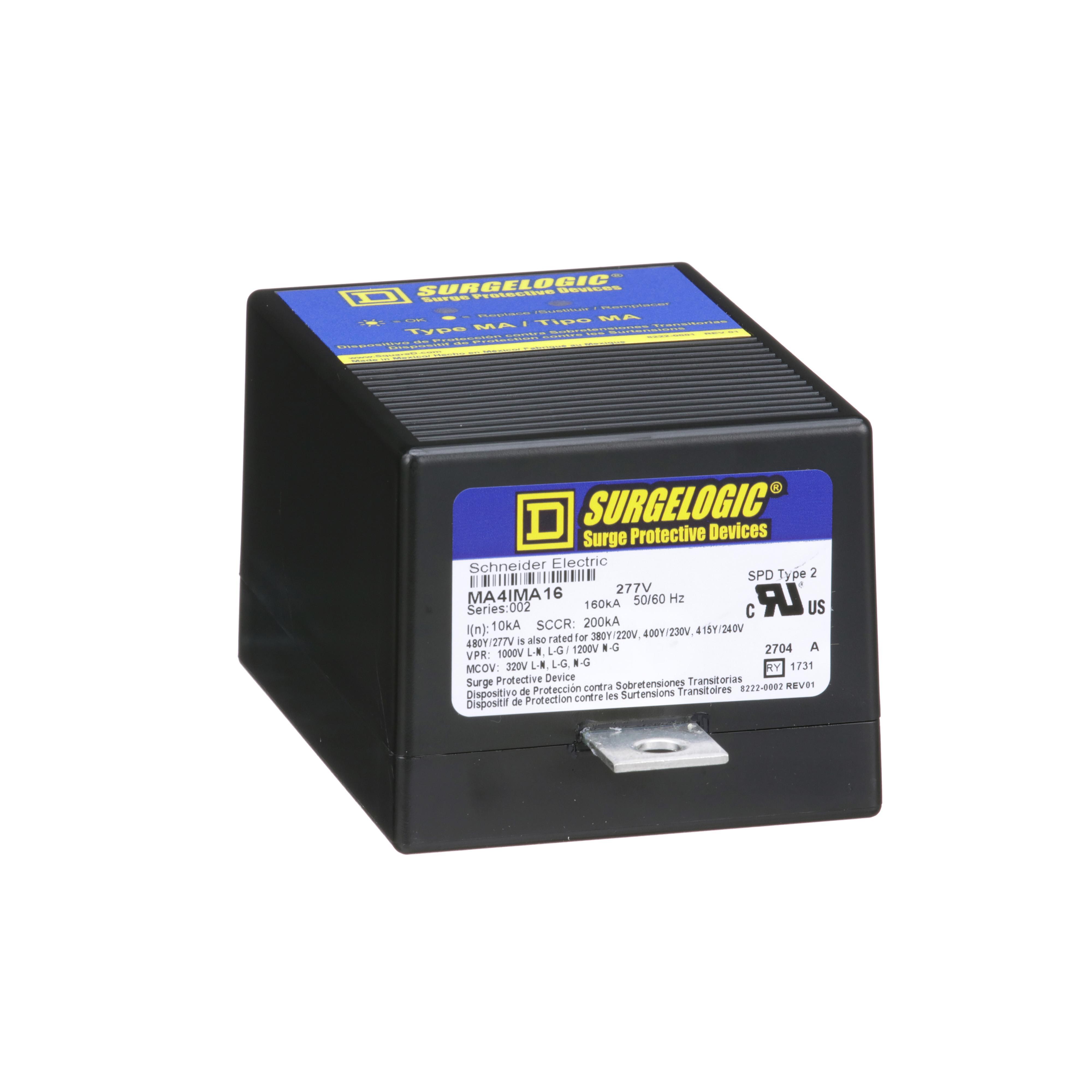 Square D™ Surgelogic™ MA4IMA16 SPD Type 2 Surge Protection Module, 480Y/277 V AC, 50/60 Hz, 3 Poles, 200 kA SCCR, 3 Phase
