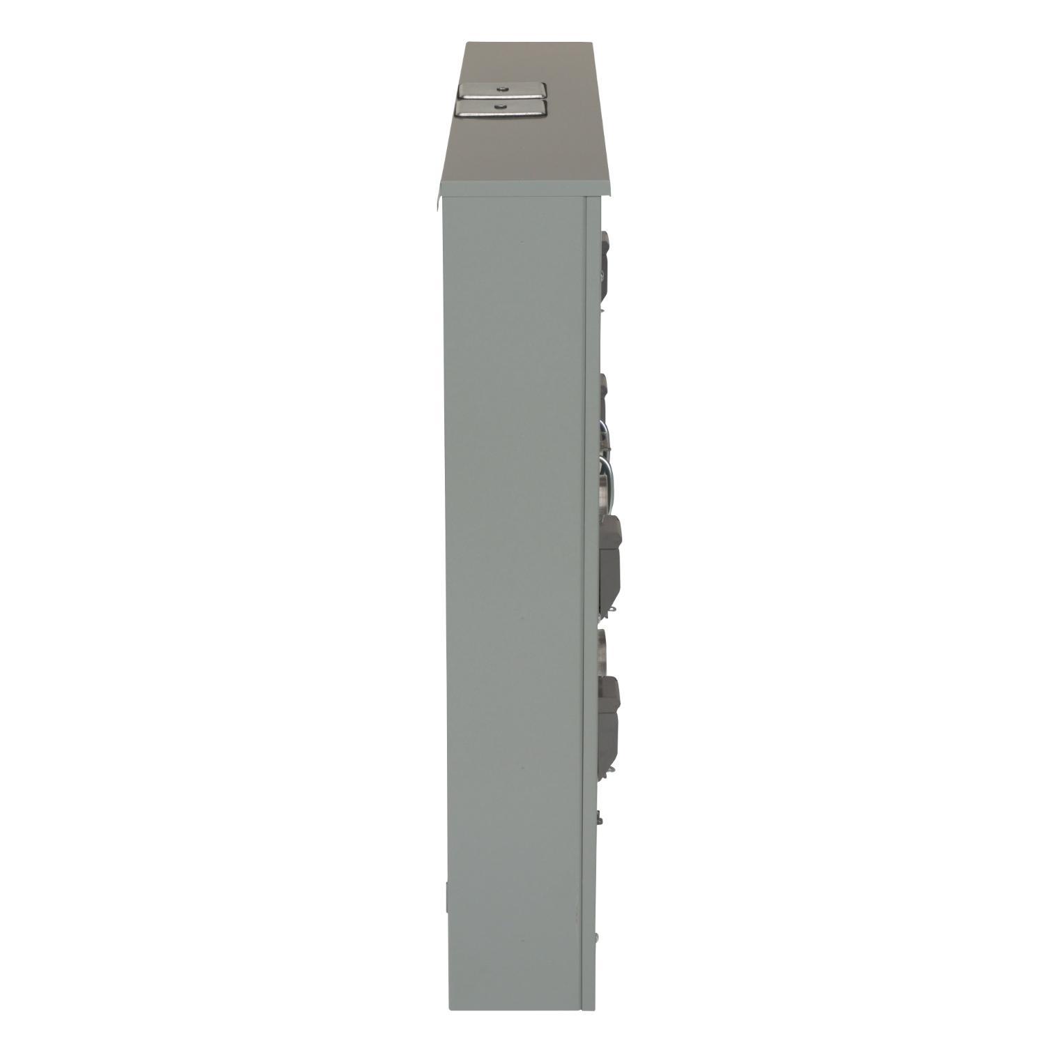 Square D™ Meter-Pak™ MP85200 5-Position 3-Wire Main Lug Meter Center, 240 V AC, 200 A, 1 Phase, NEMA 3R Enclosure