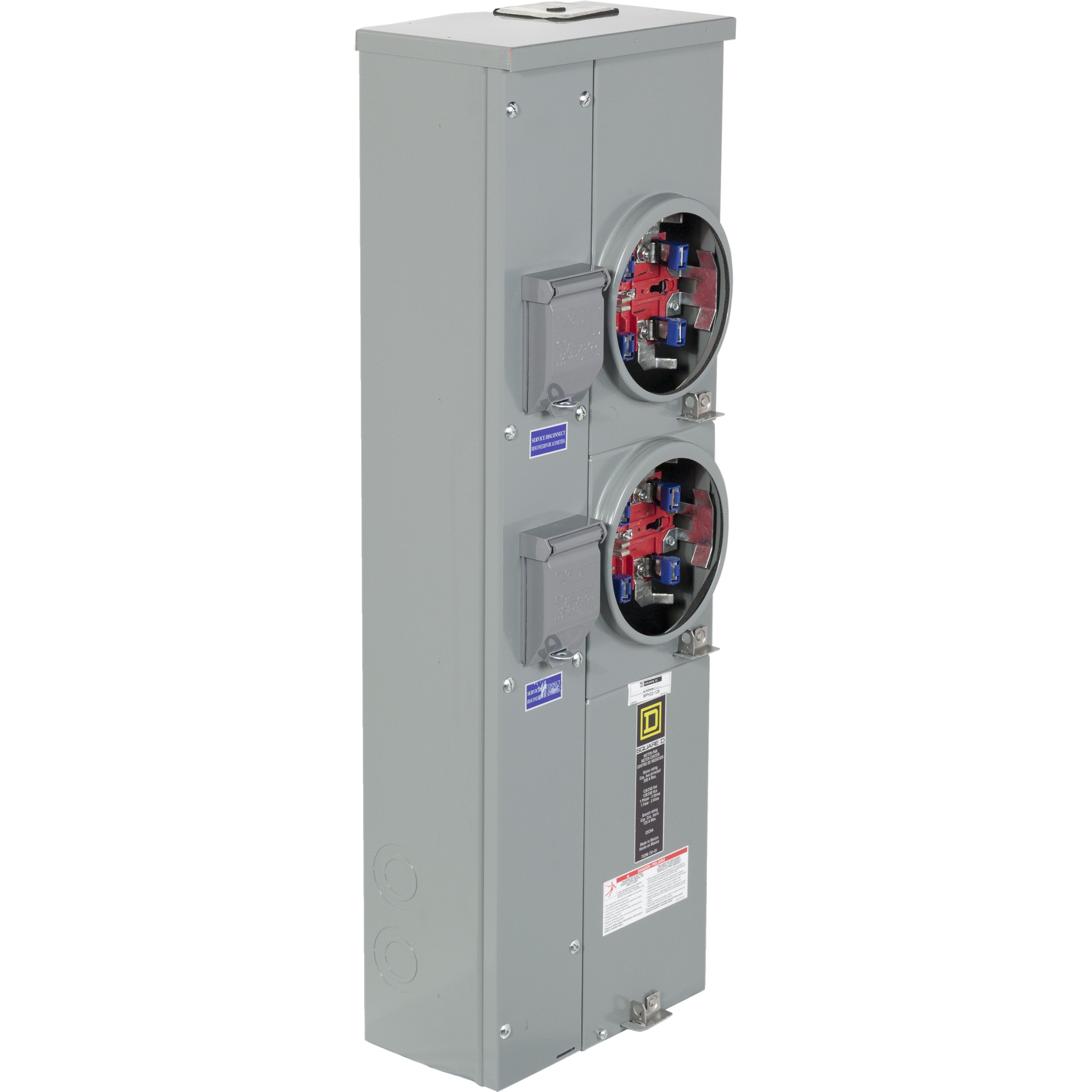 Square D™ Meter-Pak™ MPH22125 MP Series 2-Position 3-Wire Meter Center With Horn Bypass, 240 V AC, 125 A, 1 Phase, NEMA 3R Enclosure