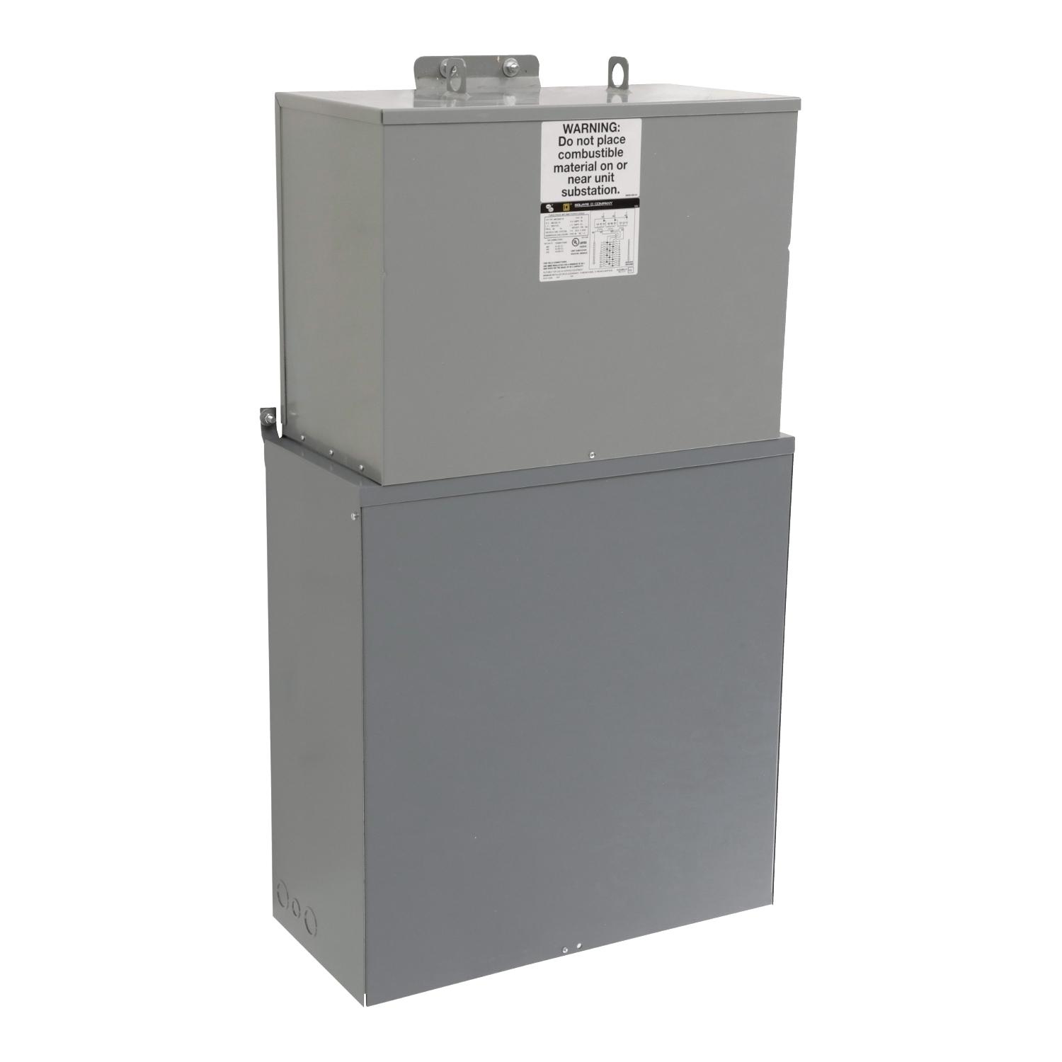 Square Dв„ў MPUB15T2F Mini Power-Zone, 480 V AC Primary, 208Y/120 VAC Secondary, 15 kVA Power Rating, 3 ph Phase