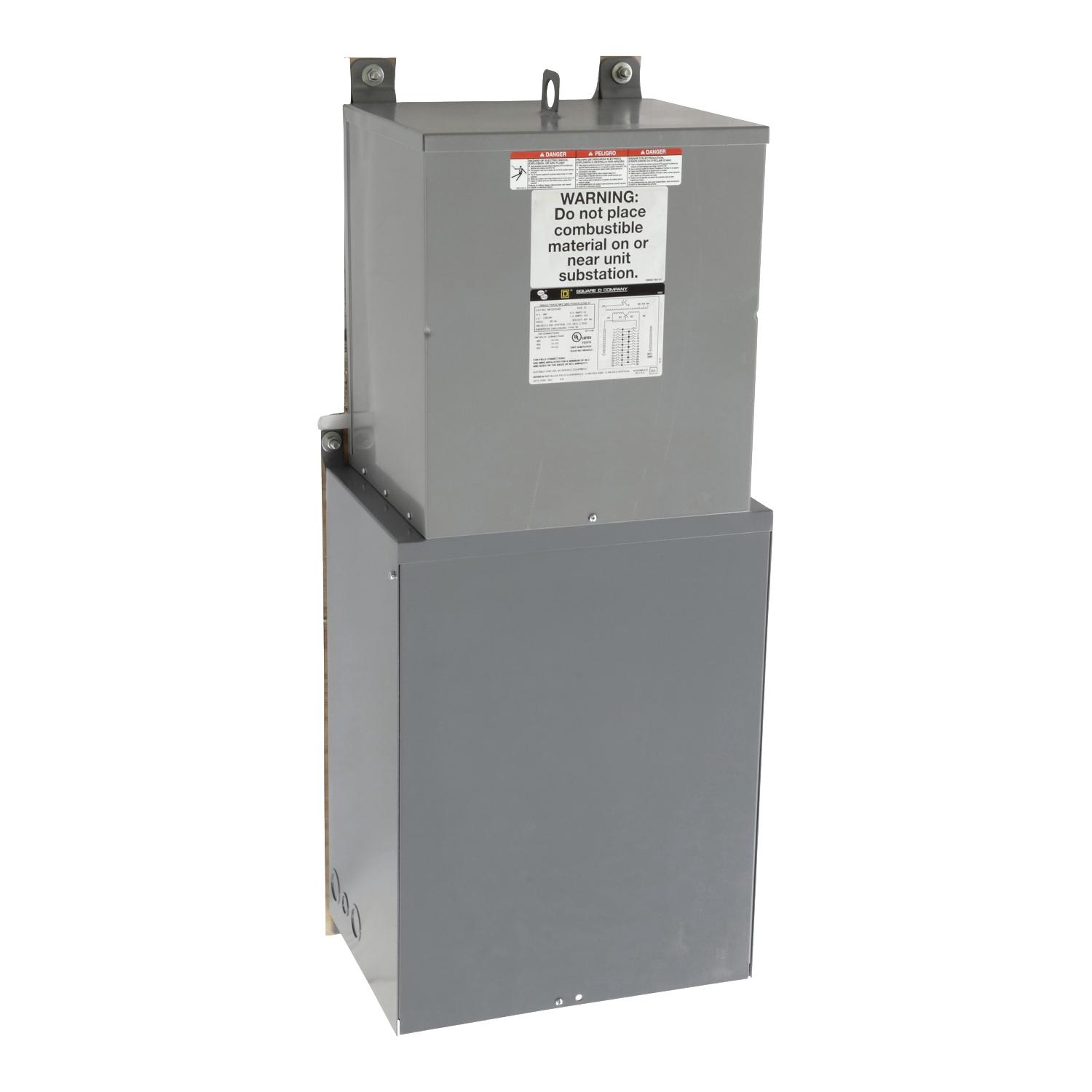 Square Dв„ў MPUB15S40F Mini Power-Zone, 480 V AC Primary, 120/240 VAC Secondary, 15 kVA Power Rating, 1 ph Phase