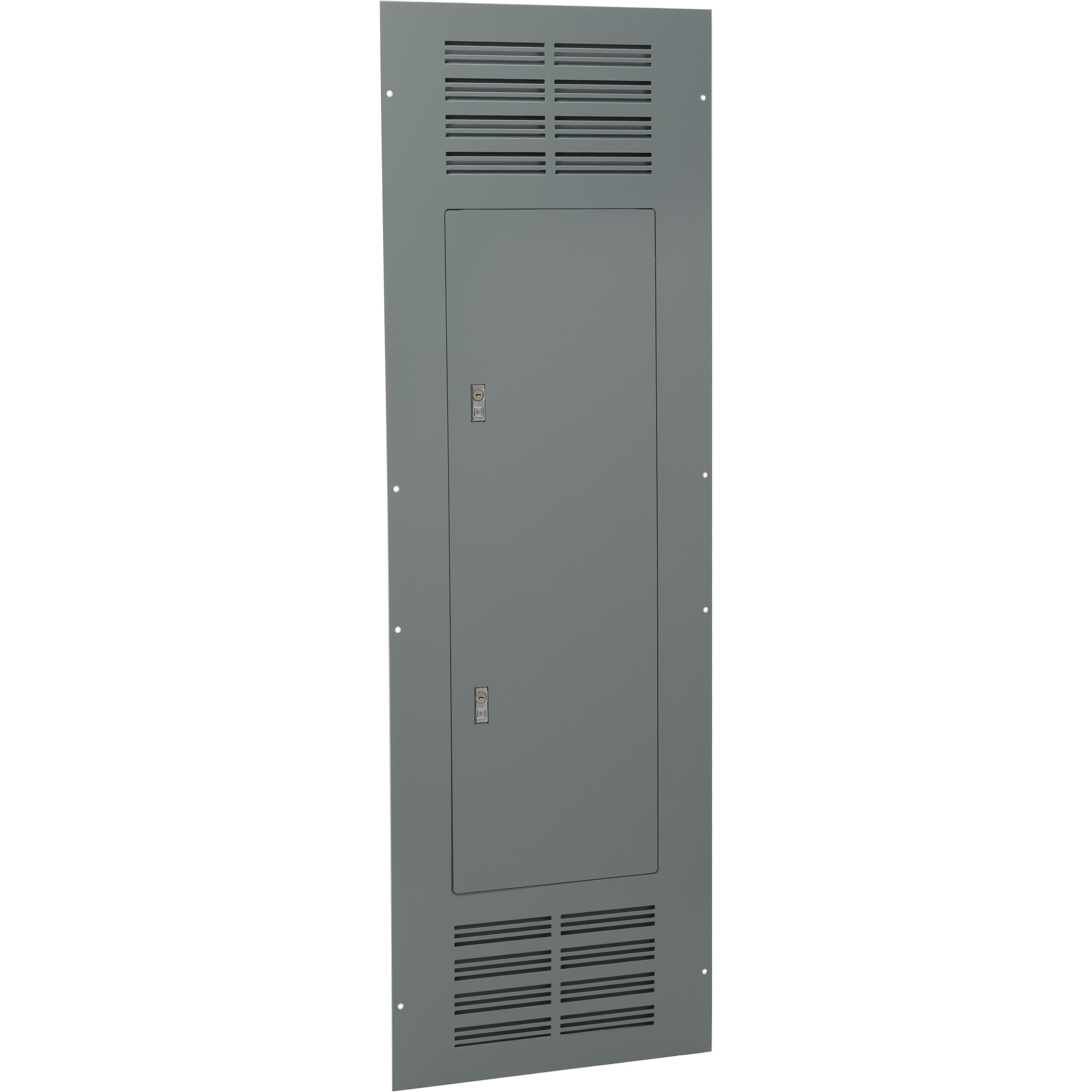 Square D™ Mono-Flat® NC56VFHR Hinged Ventilated Trim Front, 56 in L x 20 in W, For Use With NQ/NF Main Lug Panelboard, Steel, Flush Mount