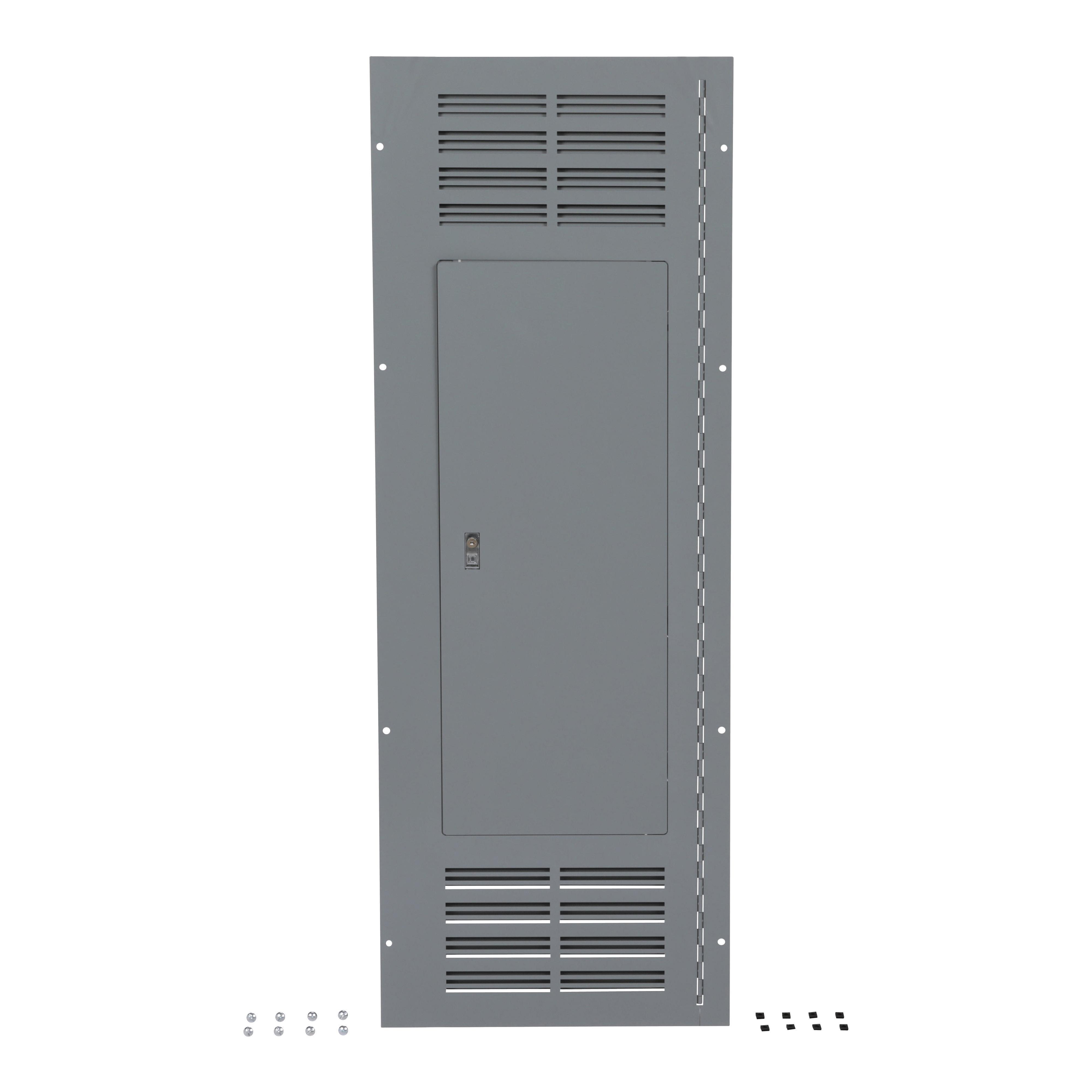 Square D™ NC56VSHR Type 1 Hinged Ventilated Cover/Trim Kit, 56 in L x 20 in W, For Use With NQ, NF Main Lug Panelboard, Steel, Surface Mount