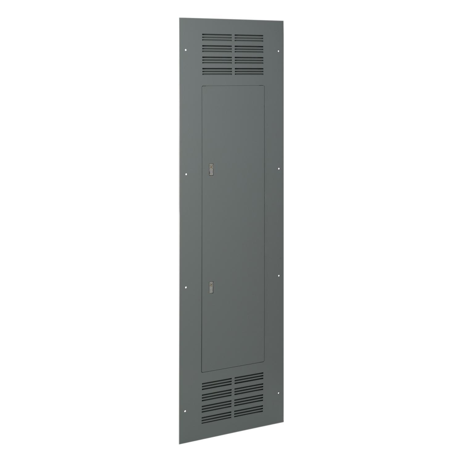 Square D™ NC86VFHR Hinged Ventilated Trim Front, 86 in L x 20 in W, For Use With NF Main Lug, Main Circuit Breaker and NQ Panelboard, Steel, Flush Mount
