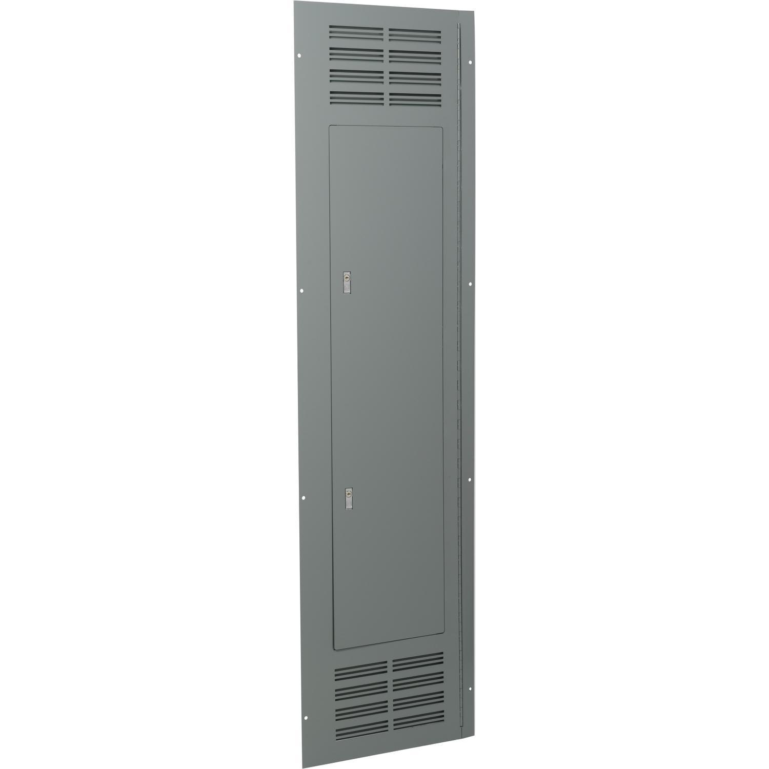 Square D™ NC74VSHR Hinged Ventilated Trim Front, 74 in L x 20 in W, For Use With NQ/NF Series Circuit Breaker Panelboard, Steel, Surface Mount