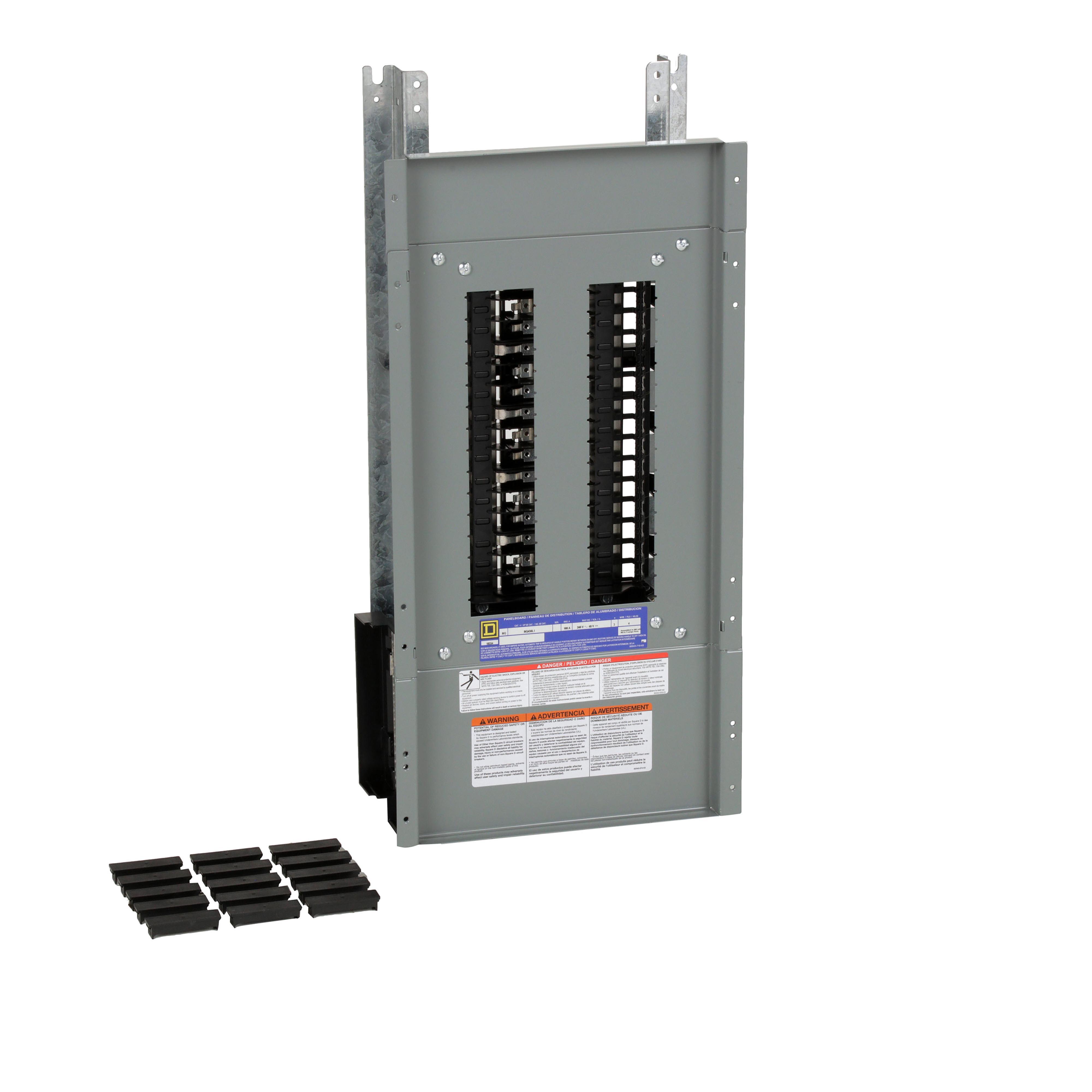 Square D™ NQ430L1 NQ Series 3-Phase Panelboard Interior, 240 V AC/48 V DC, 100 A, 30 Spaces, 100 kA SCCR