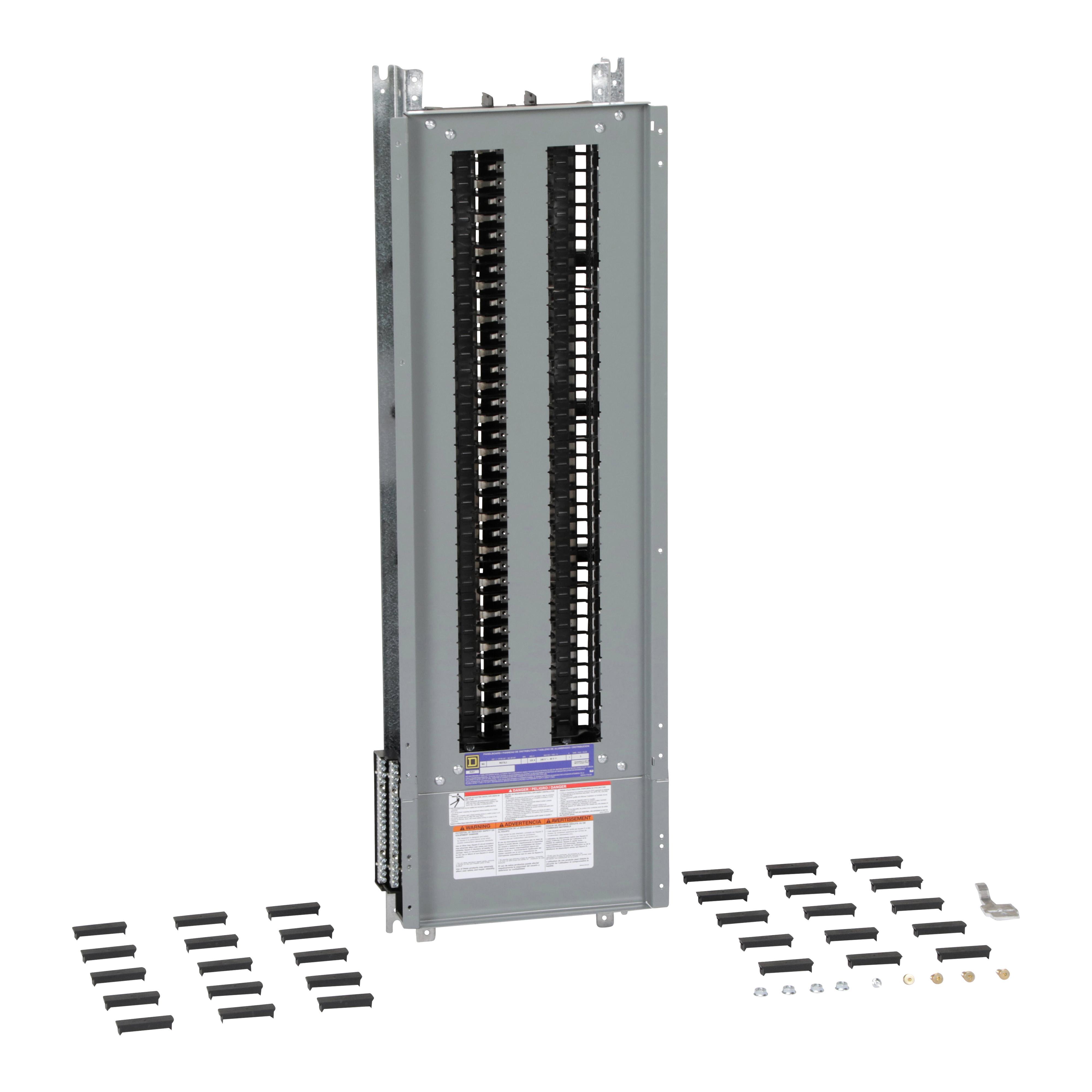 Square D™ NQ72L2C NQ Series 1-Phase Panelboard Interior, 240 V AC/48 V DC, 225 A, 72 Spaces