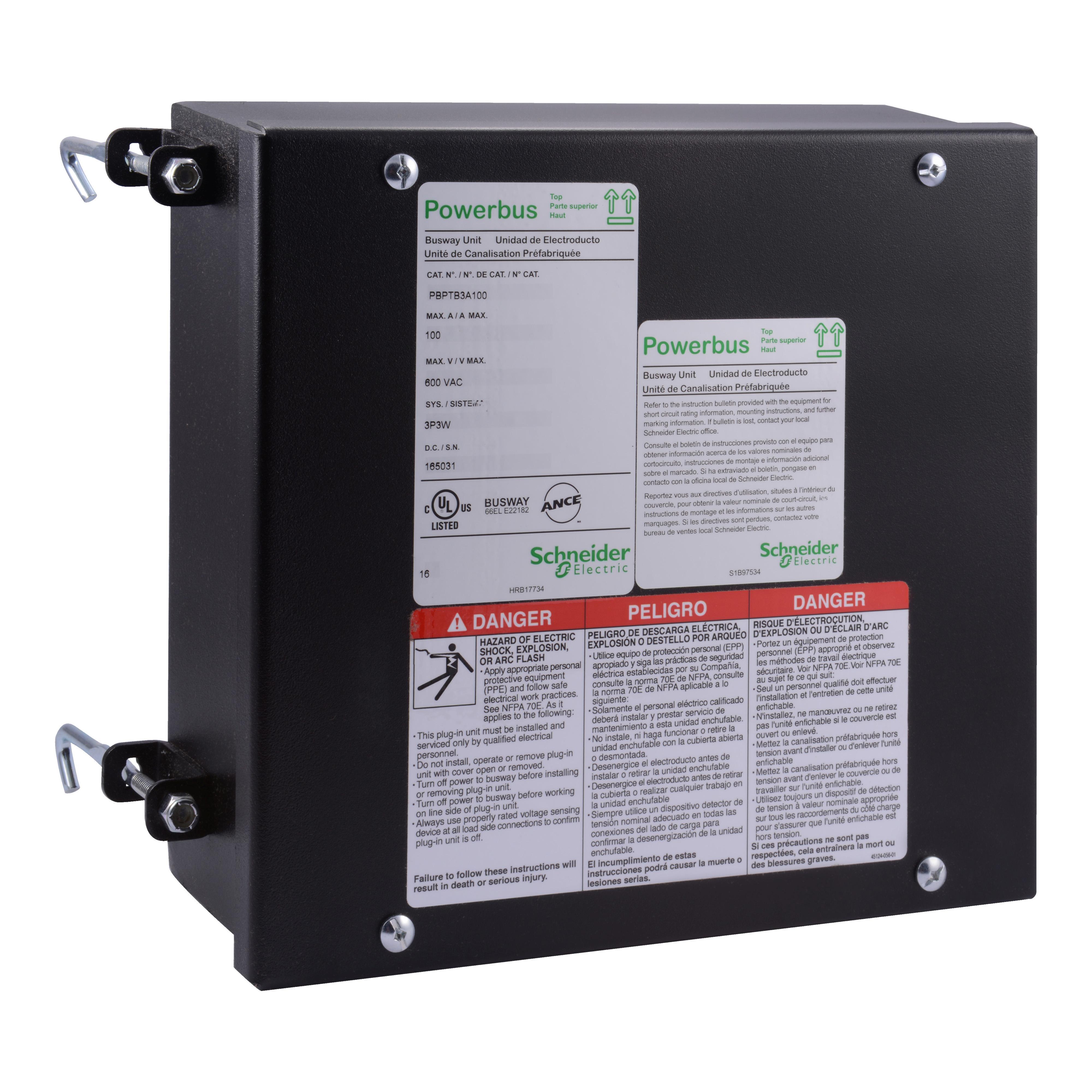Square D™ PBPTB4A100 Busway Tap Boxes