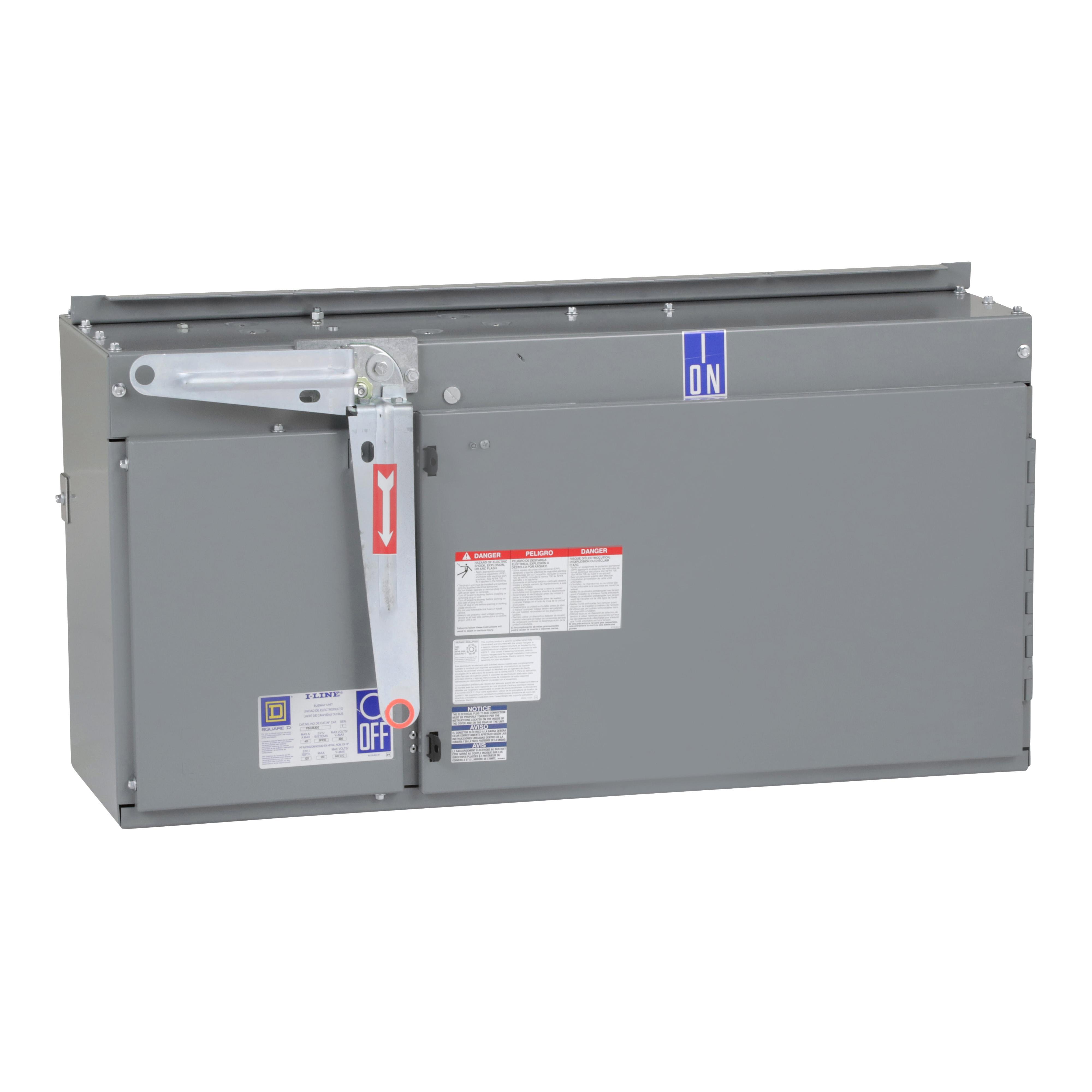 Square D™ I-Line™ II PBQ3640G Type H Busway Fusible Plug-In Unit, 240/600 V AC, 400 A, 3 Wires, FS Frame, NEMA 1 Enclosure