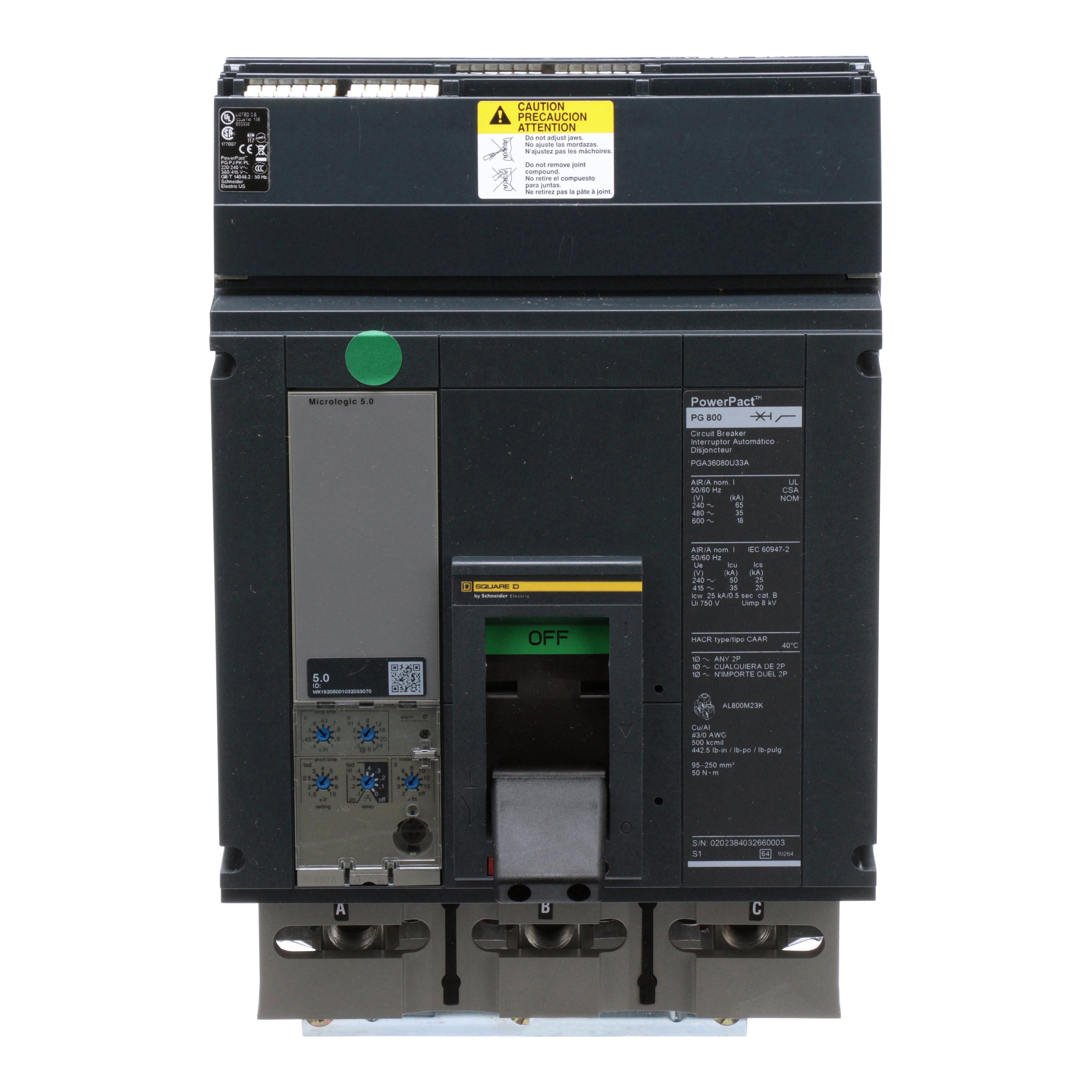 Square D™ PGA36080U33A Molded Case Circuit Breakers