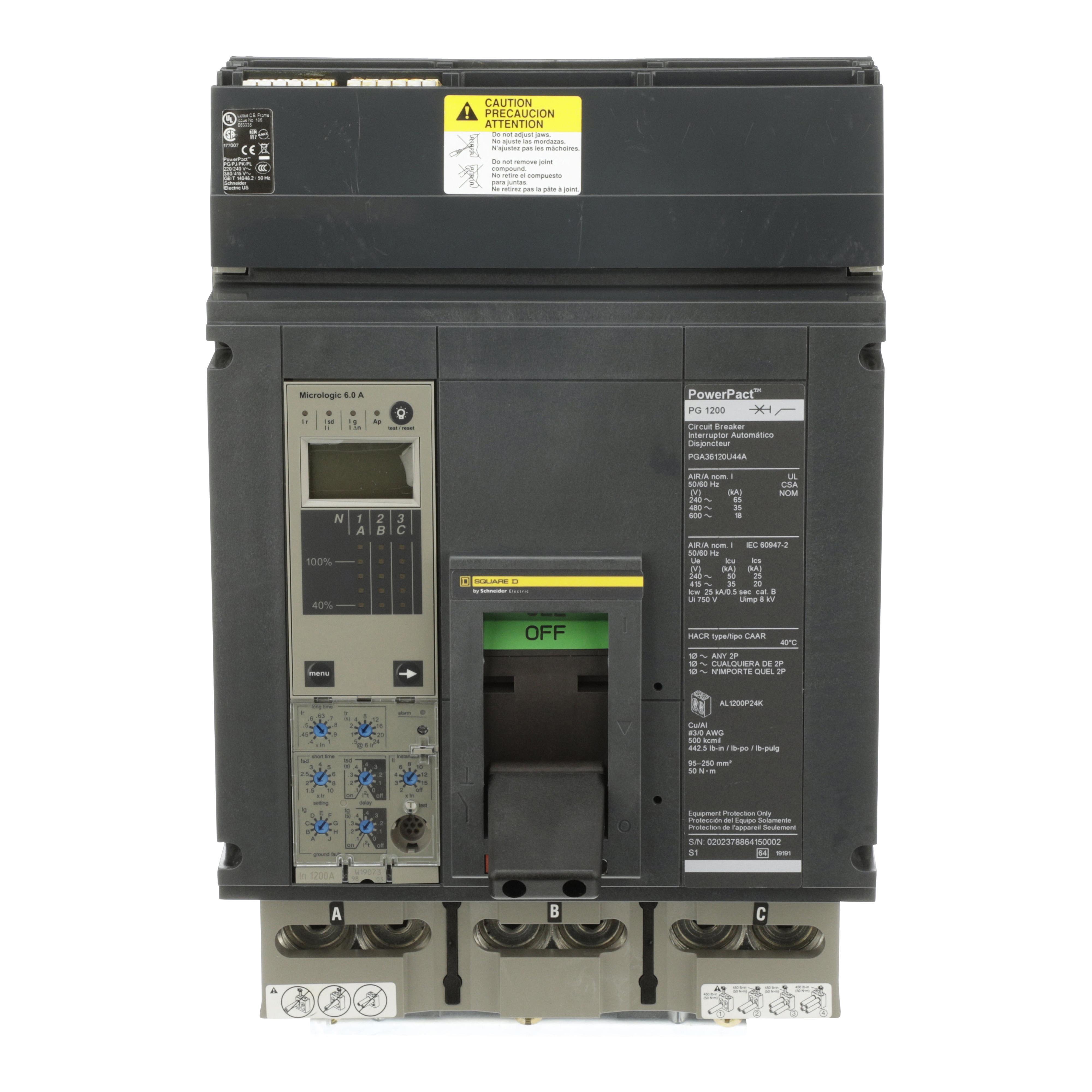 Square D™ PGA36120U44A Molded Case Circuit Breakers
