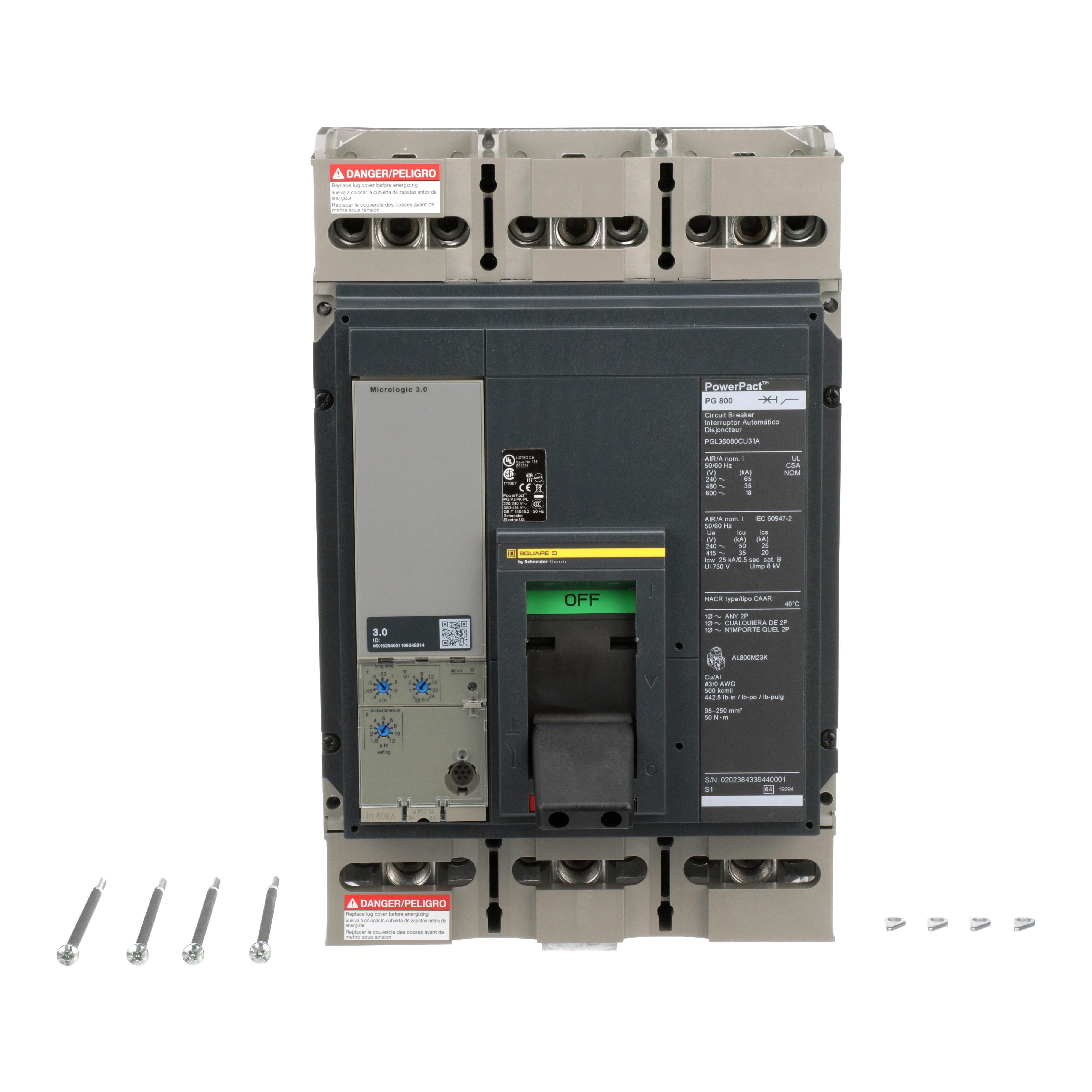 Square D™ PGL36080CU31A Molded Case Circuit Breakers