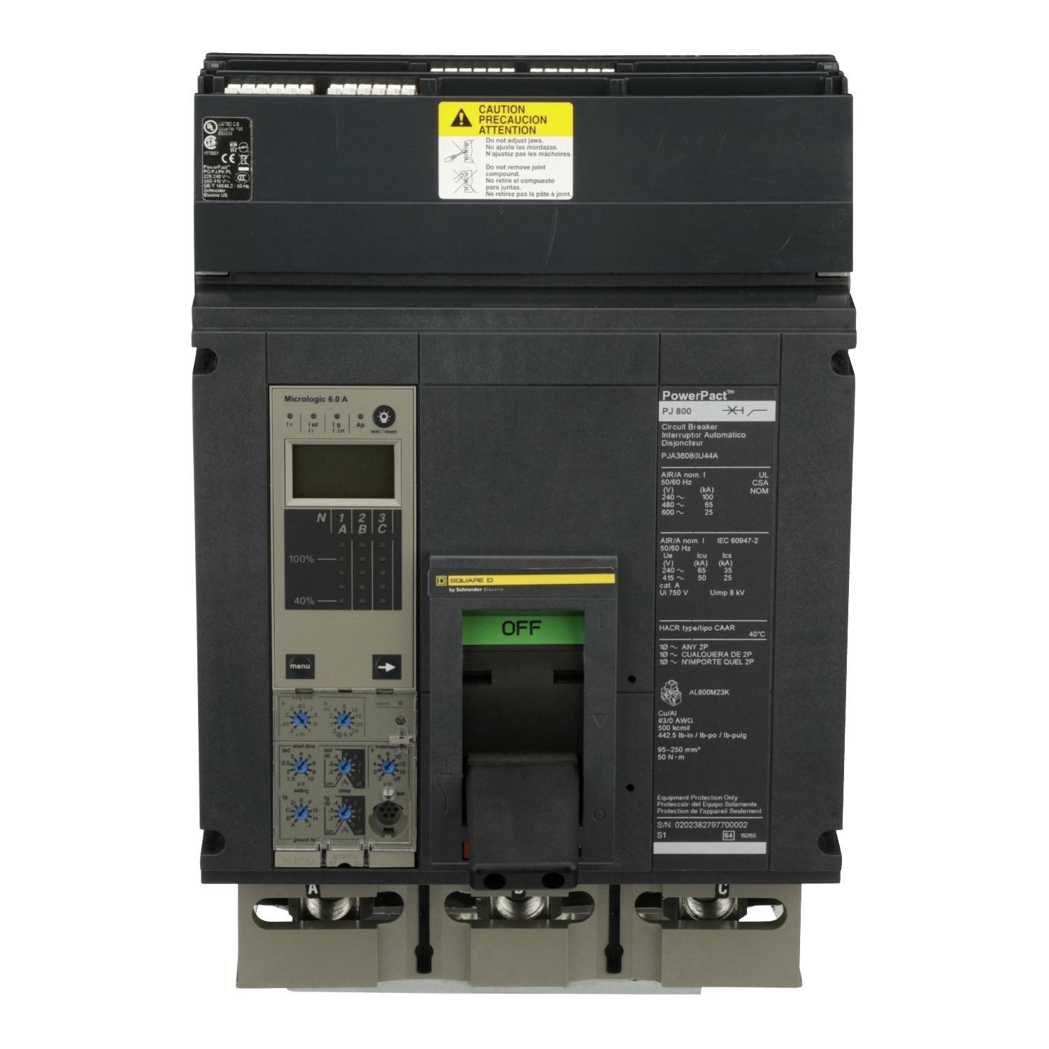 Square D™ PJA36080U44A Molded Case Circuit Breakers