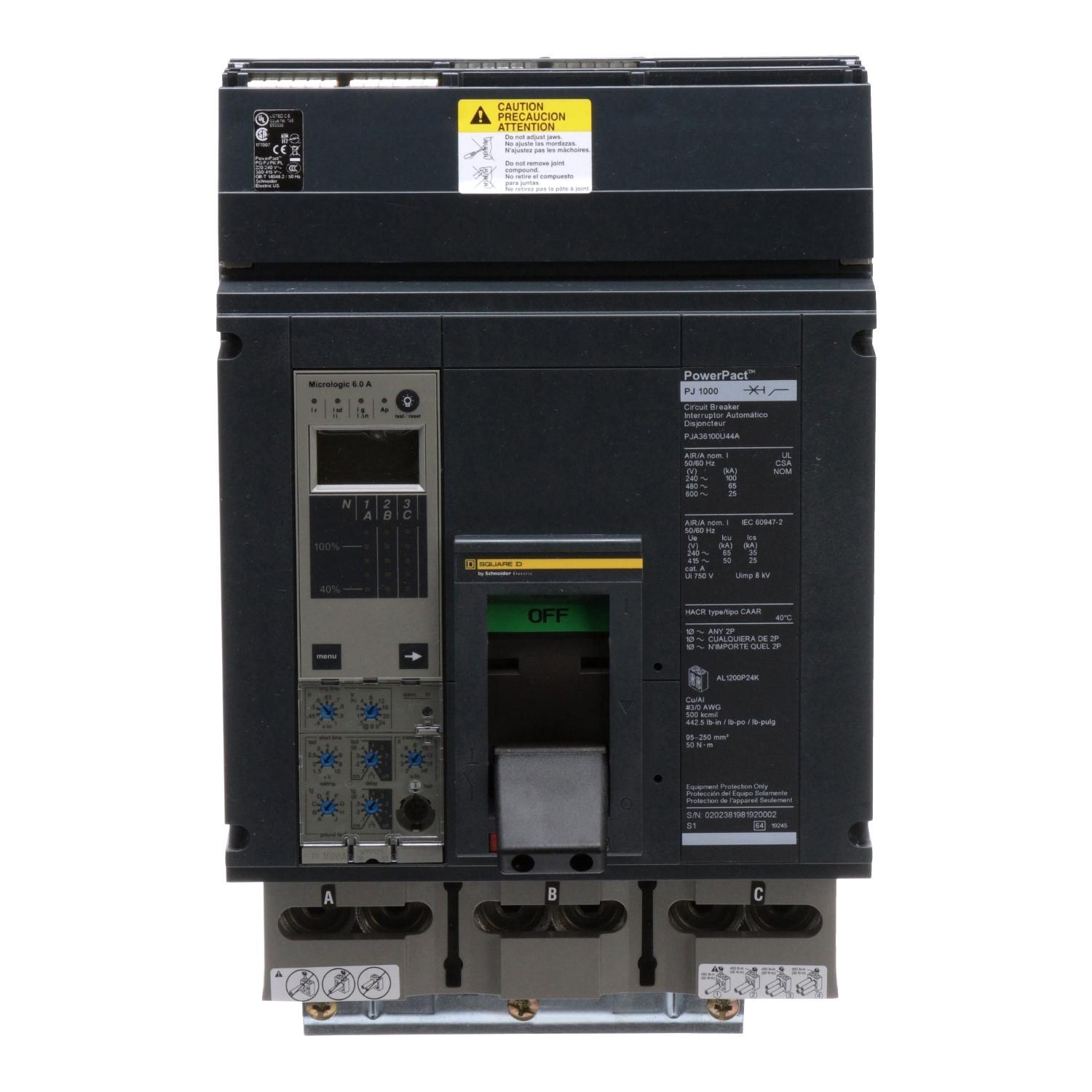 Square D™ PJA36100U44A Molded Case Circuit Breakers