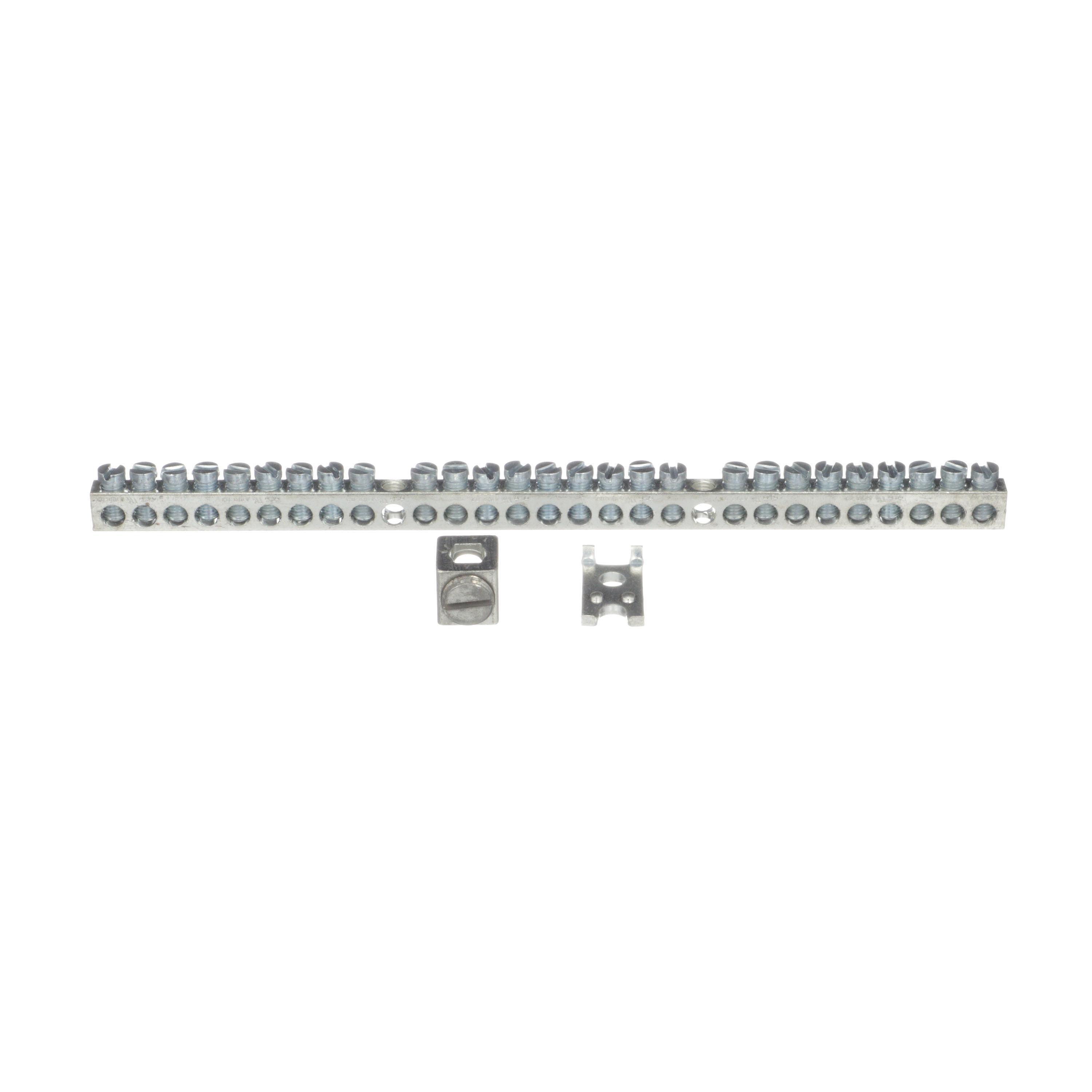 Square D™ PK27GTACU Ground Bar Kit, For Use With NQ/NQOD/I-Line™ Series Panelboard, 600 A, Surface Mount, 14 to 4 AWG, 27-Circuit, Copper